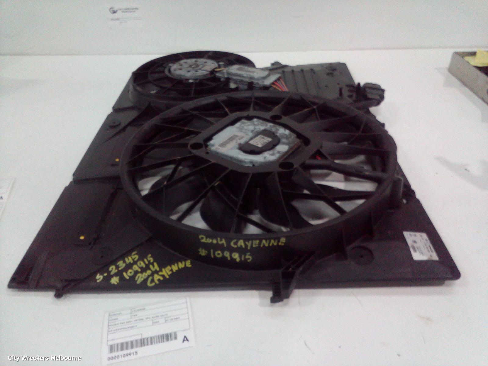 PORSCHE CAYENNE FAN, DOUBLE FAN ASSY, PETROL, 9PA, 06/2003 - 06/2010