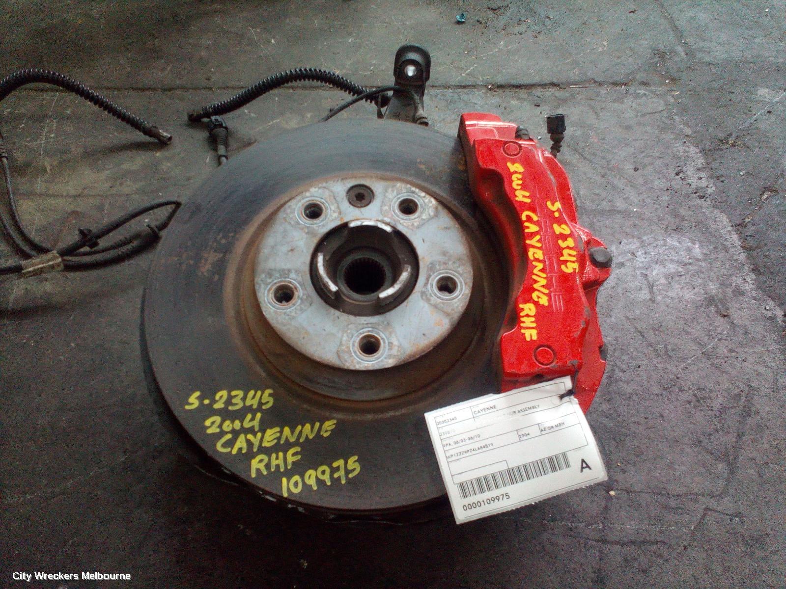 PORSCHE CAYENNE RIGHT FRONT HUB ASSEMBLY, 9PA, 06/2003 - 06/2010