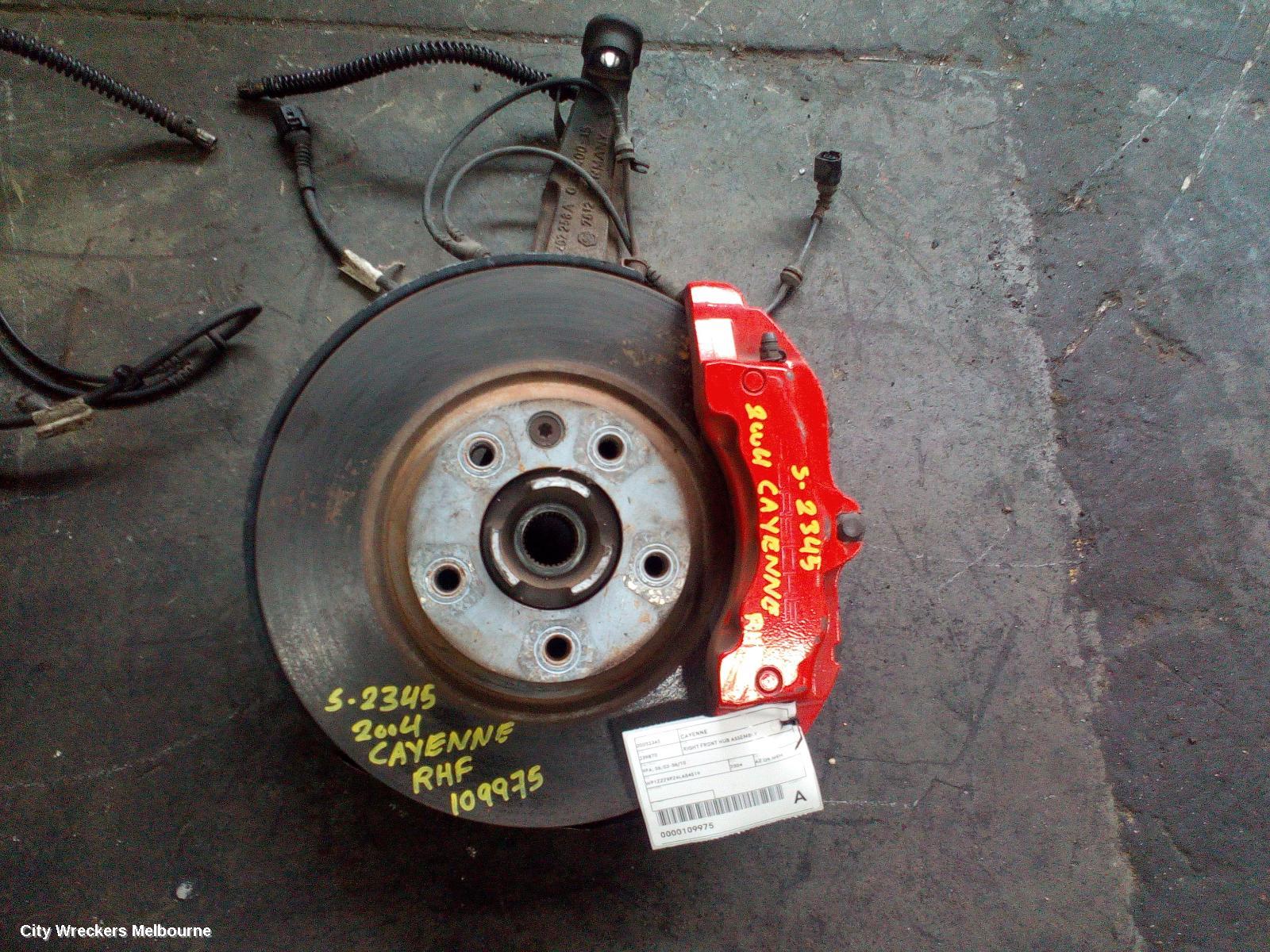 PORSCHE CAYENNE RIGHT FRONT HUB ASSEMBLY, 9PA, 06/2003 - 06/2010