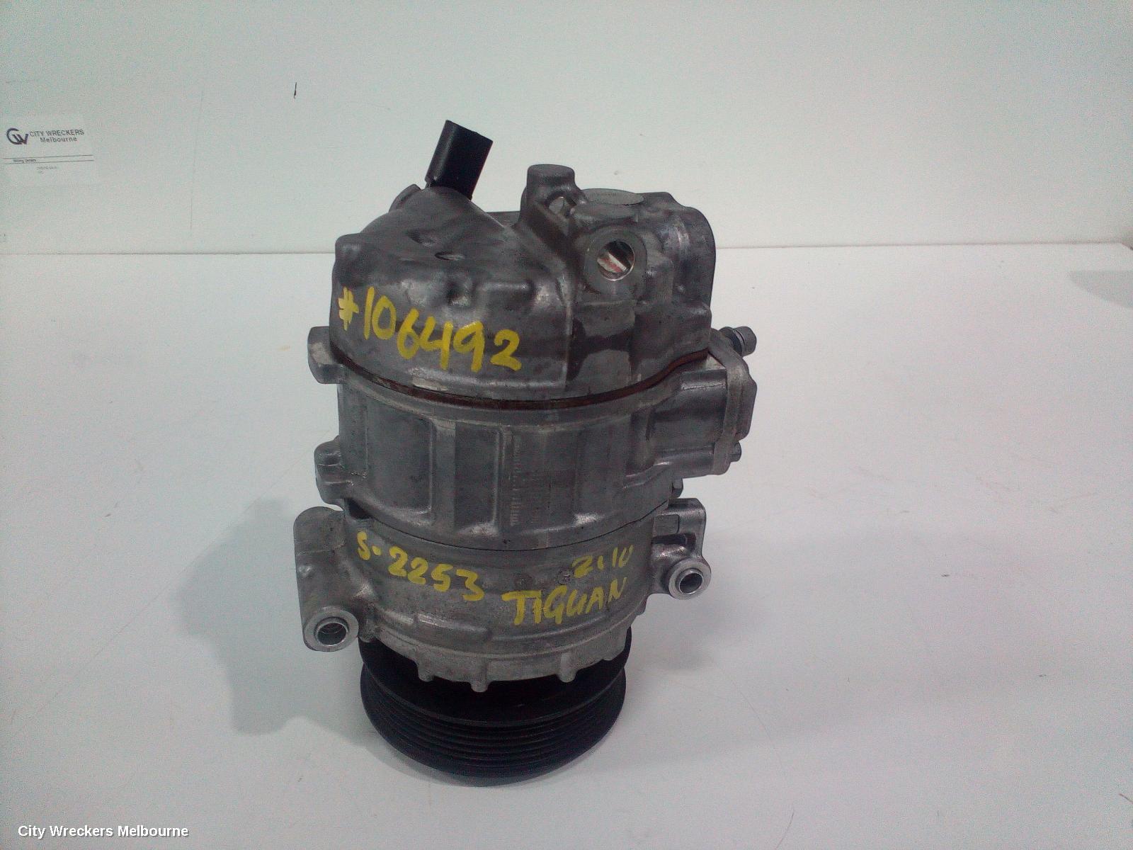 VOLKSWAGEN TIGUAN A/C COMPRESSOR, 5N, PETROL, DENSO BRAND (7SEU17C), 05/2008 - 08/2016