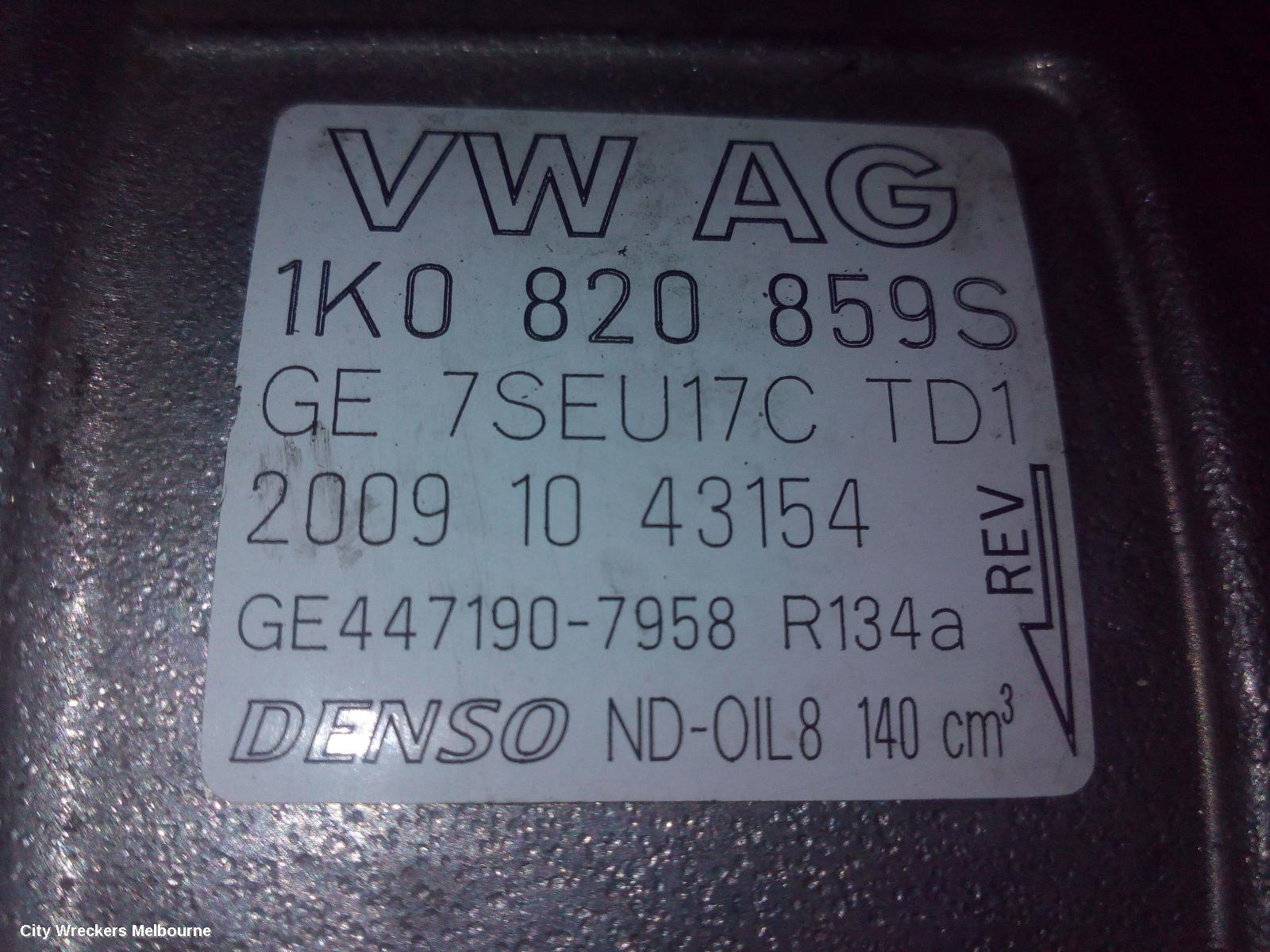 VOLKSWAGEN TIGUAN A/C COMPRESSOR, 5N, PETROL, DENSO BRAND (7SEU17C), 05/2008 - 08/2016