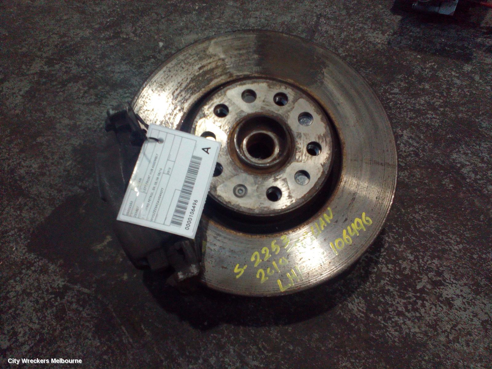 VOLKSWAGEN TIGUAN LEFT FRONT HUB ASSEMBLY, 2.0, TURBO PETROL, 5N, 05/2008 - 08/2016