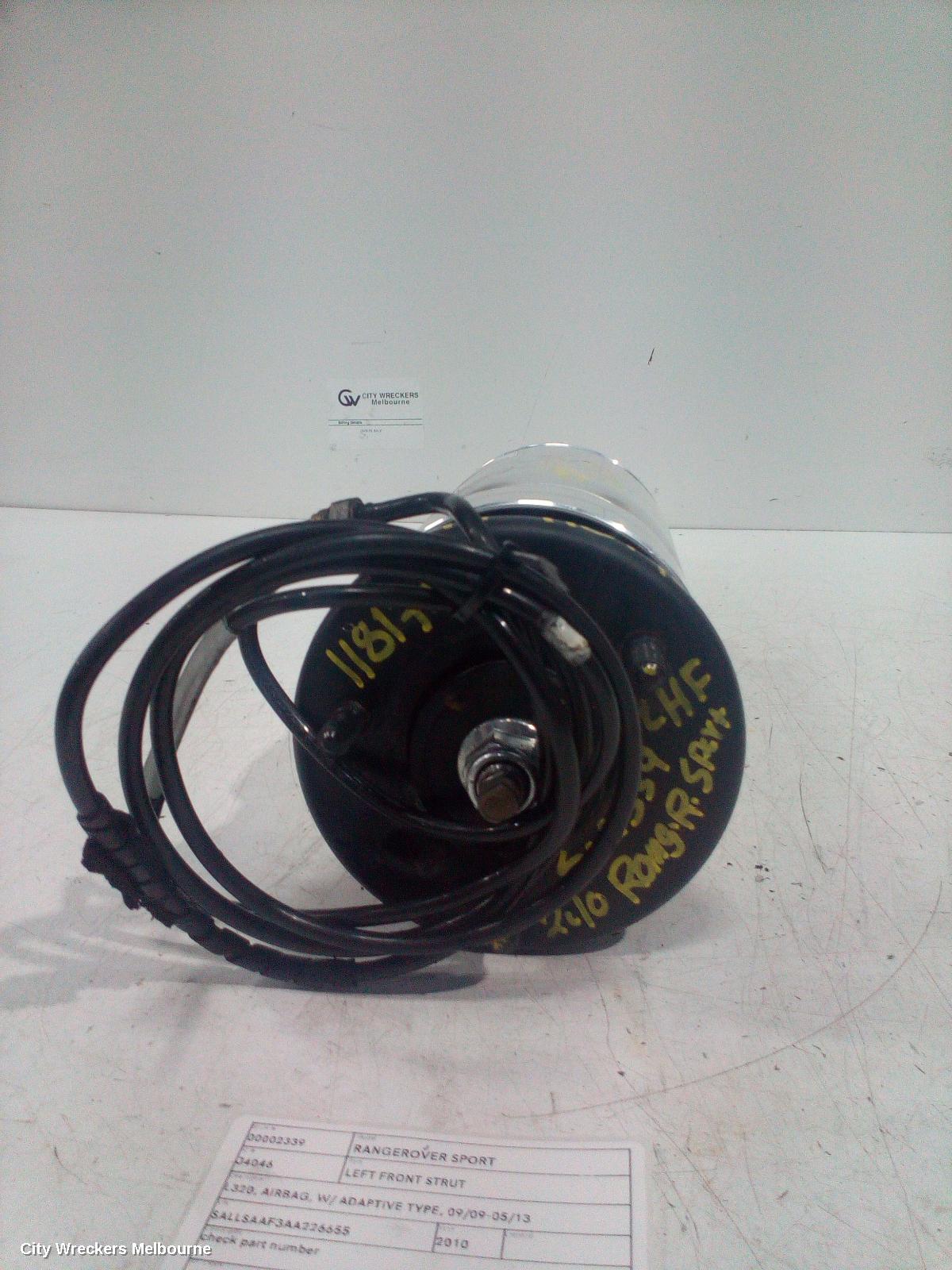 LAND ROVER RANGEROVER SPORT LEFT FRONT STRUT, L320, AIRBAG, W/ ADAPTIVE TYPE, 09/2009 - 05/2013
