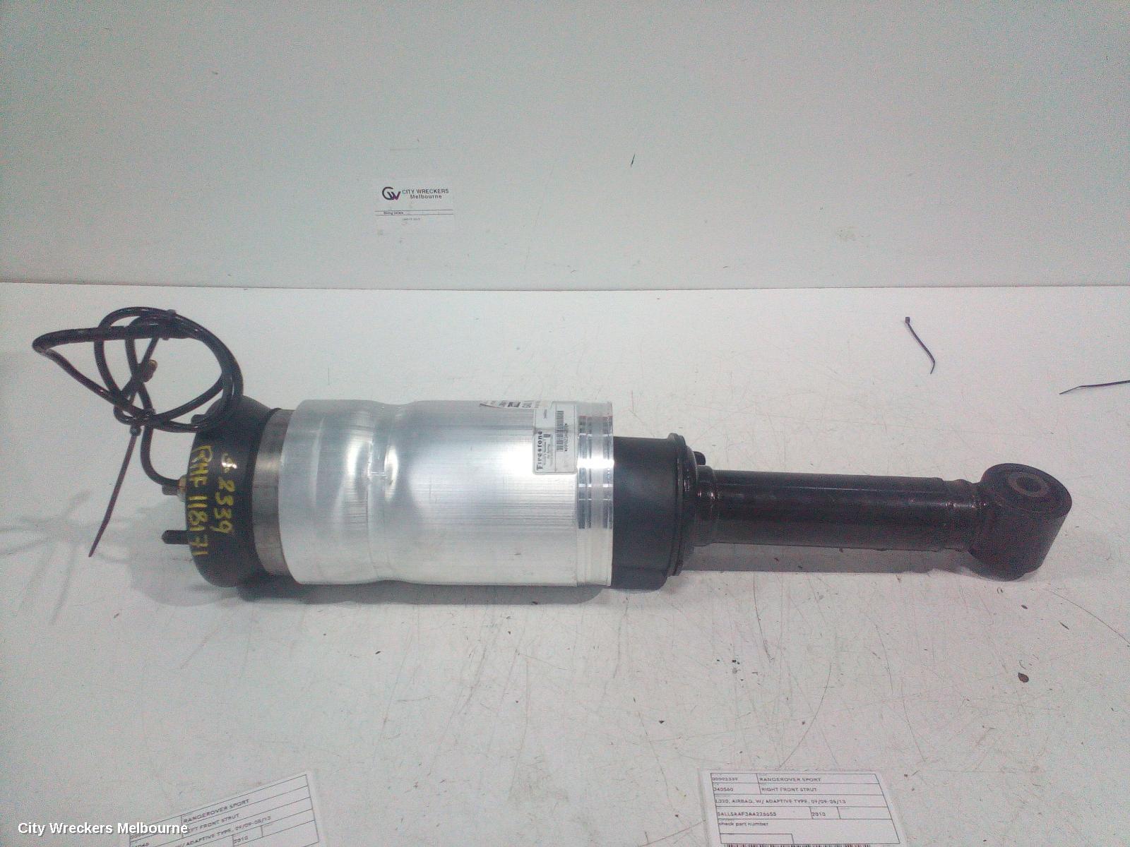 LAND ROVER RANGEROVER SPORT RIGHT FRONT STRUT, L320, AIRBAG, W/ ADAPTIVE TYPE, 09/2009 - 05/2013