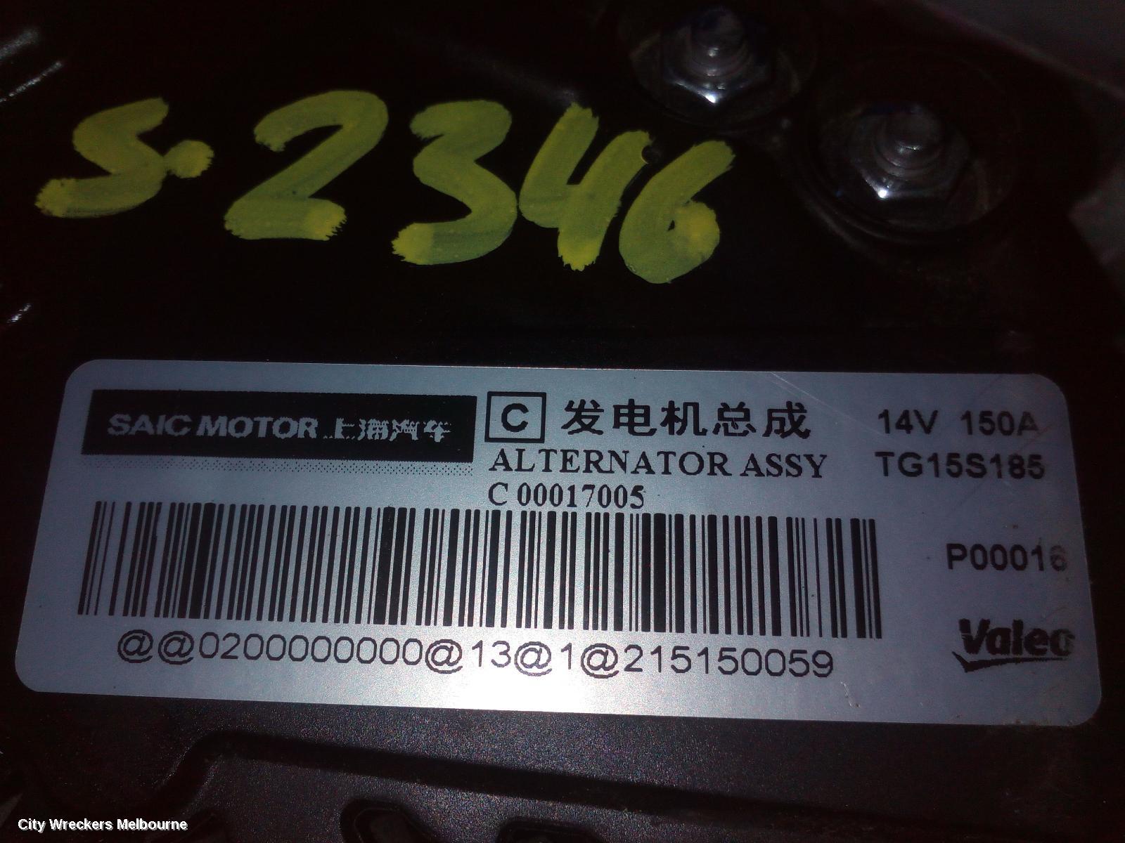 LDV G10 ALTERNATOR, PETROL, 2.0, SV7A/SV7C, WAGON/VAN, 04/2015 ONWARDS