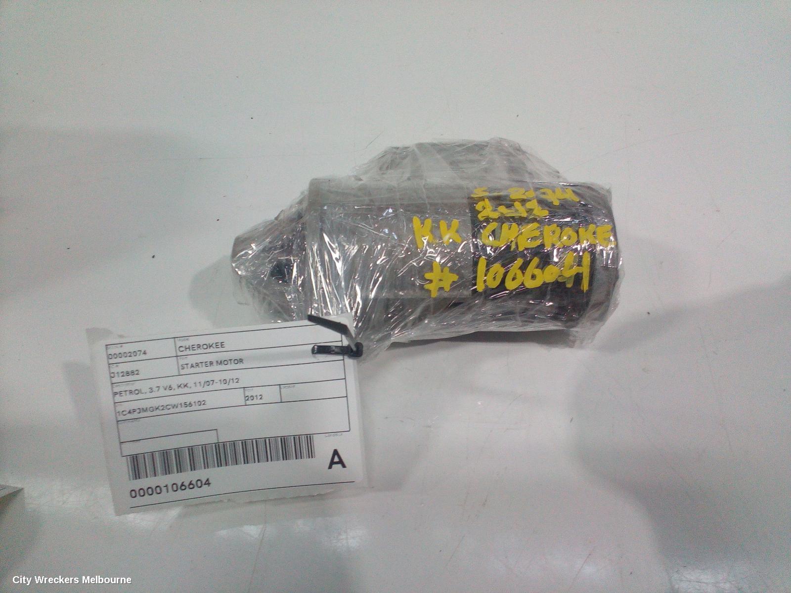 JEEP CHEROKEE STARTER, PETROL, 3.7 V6, KK, 11/2007 - 10/2012