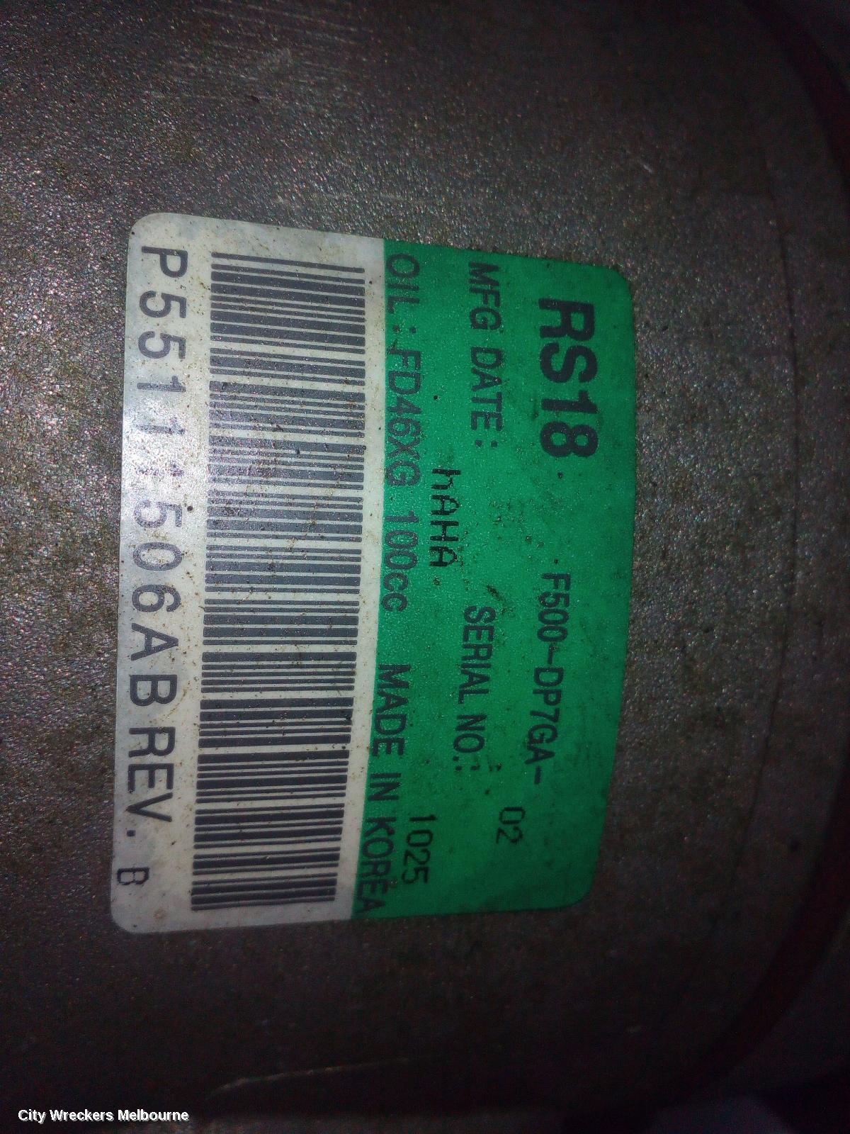 JEEP CHEROKEE A/C COMPRESSOR, KK, 3.7, PETROL, RS18, 08/2009 - 10/2012