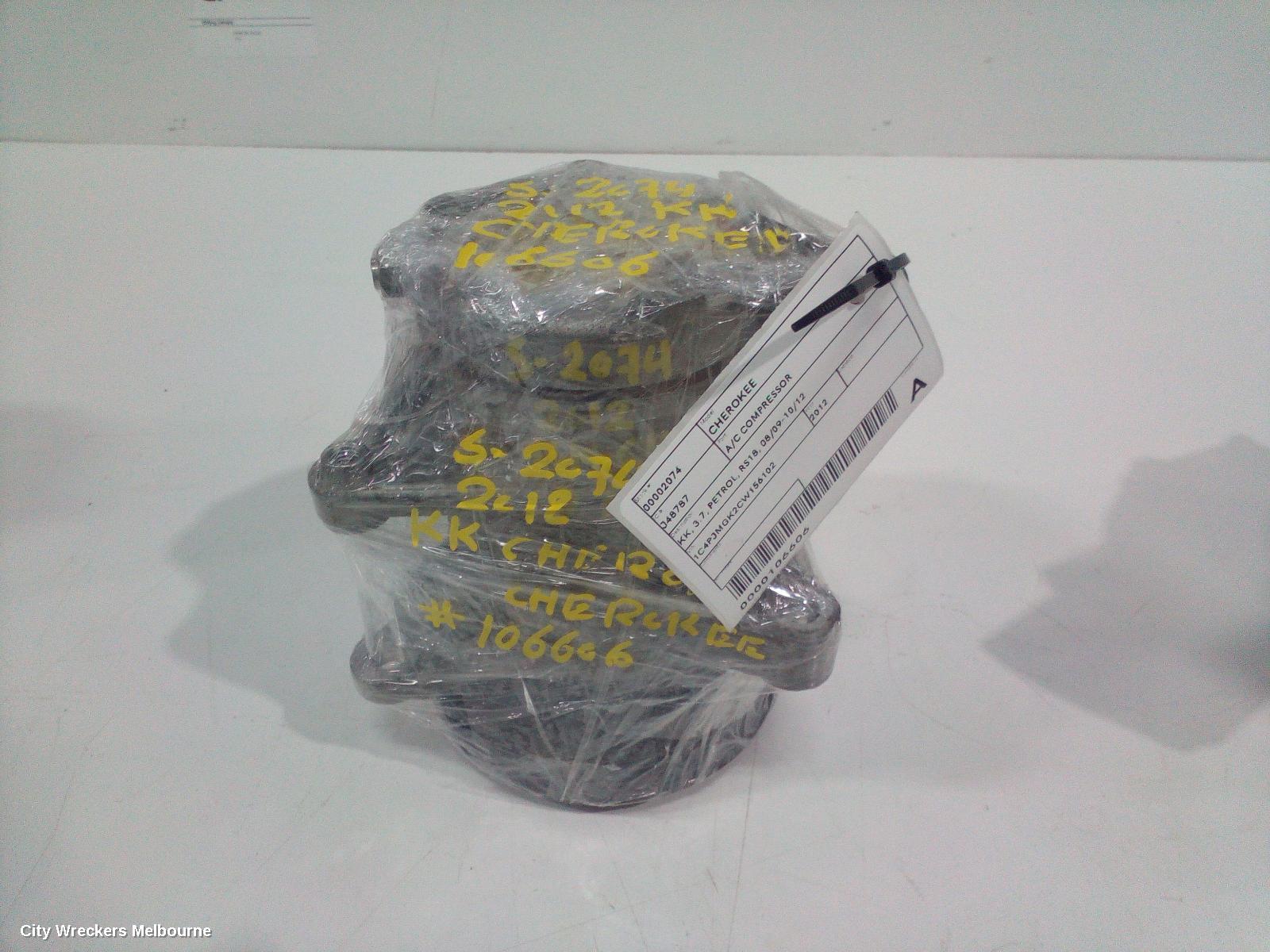 JEEP CHEROKEE A/C COMPRESSOR, KK, 3.7, PETROL, RS18, 08/2009 - 10/2012