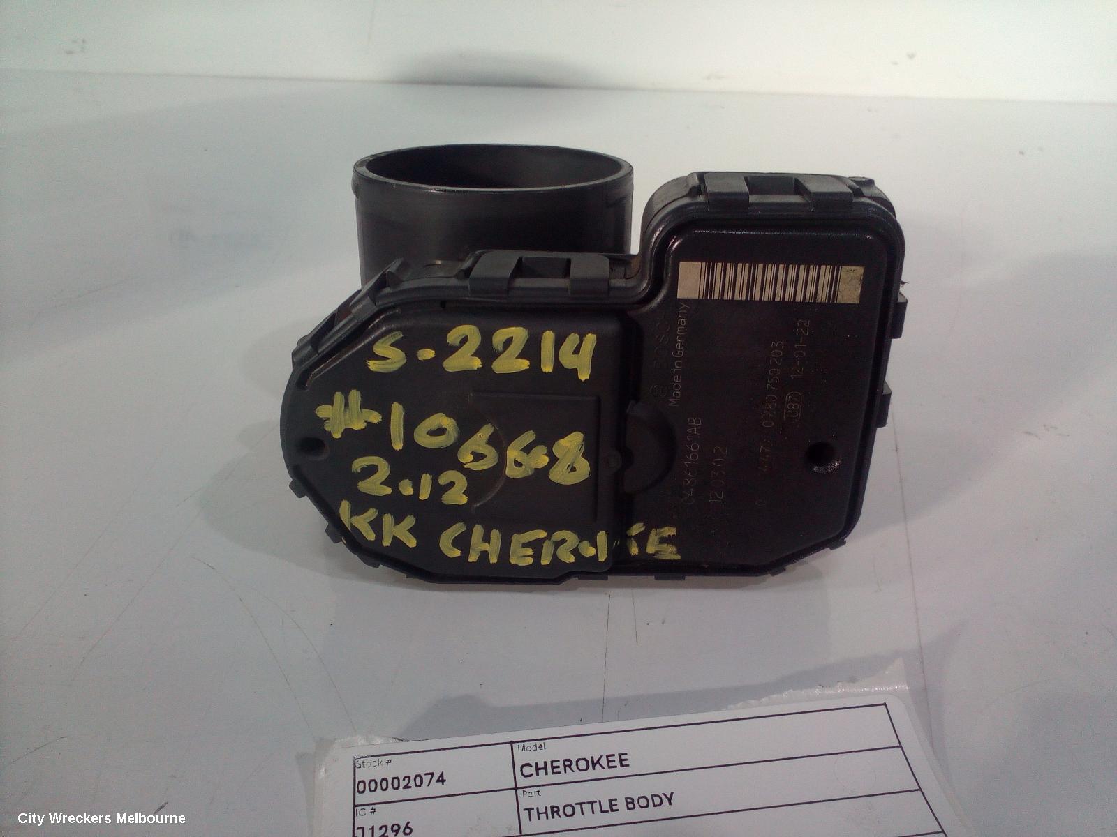 JEEP CHEROKEE THROTTLE BODY, 3.7, PETROL, KK, 11/2007 - 10/2012