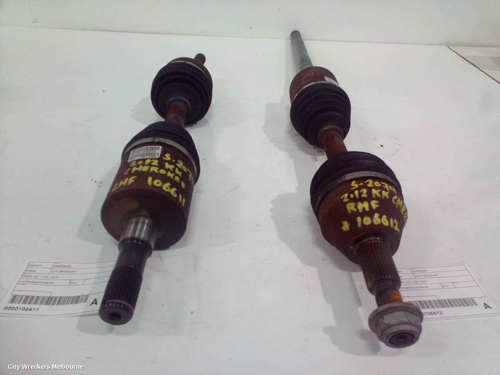 JEEP CHEROKEE LEFT DRIVESHAFT, FRONT, KK, 11/2007 - 10/2012