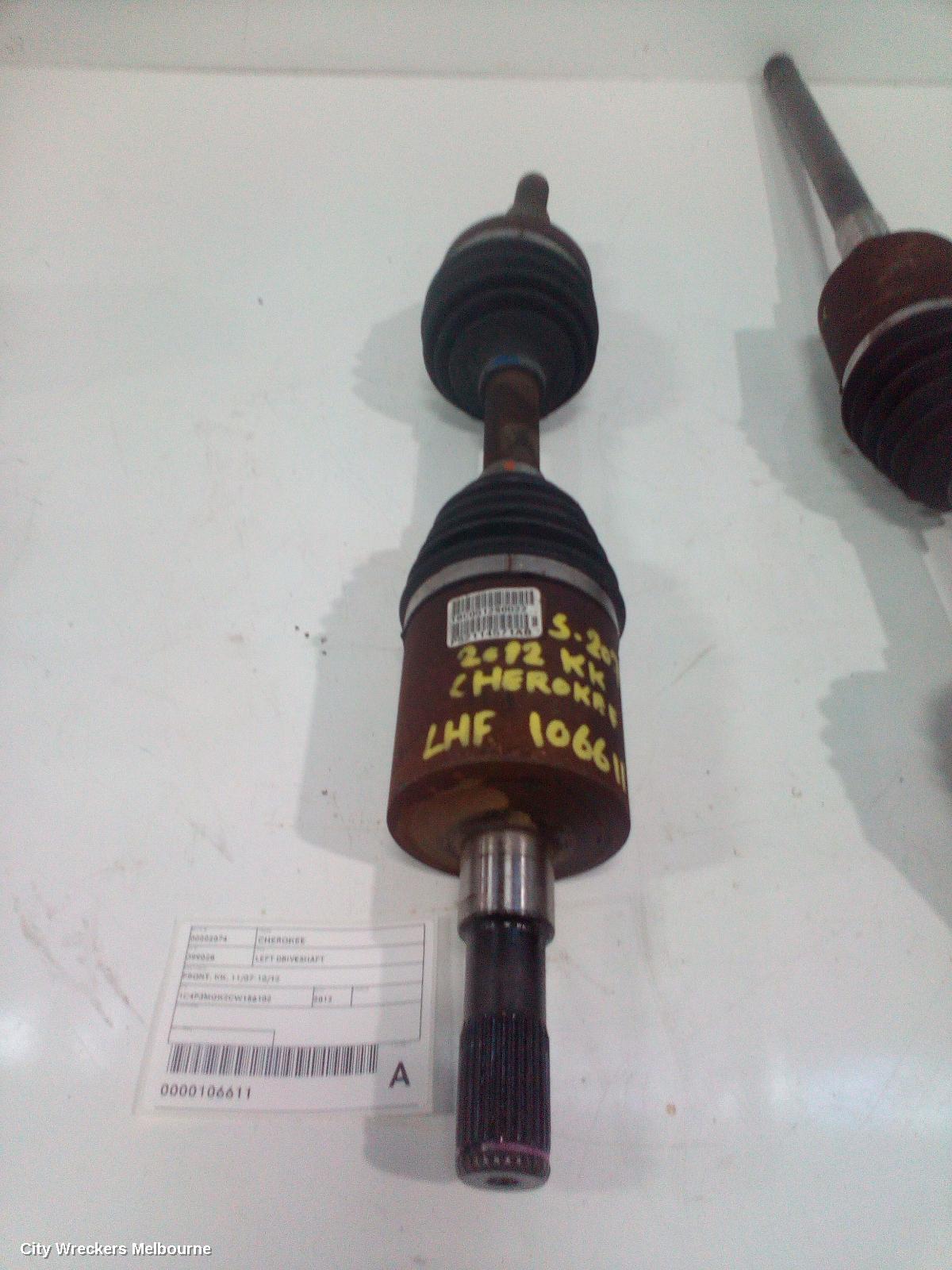 JEEP CHEROKEE LEFT DRIVESHAFT, FRONT, KK, 11/2007 - 10/2012