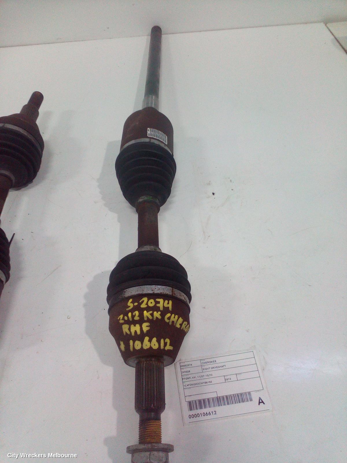 JEEP CHEROKEE RIGHT DRIVESHAFT, FRONT, KK, 11/2007 - 10/2012