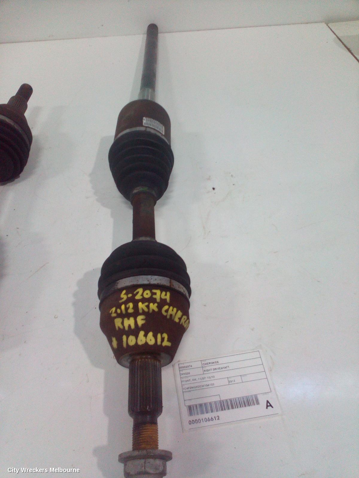 JEEP CHEROKEE RIGHT DRIVESHAFT, FRONT, KK, 11/2007 - 10/2012