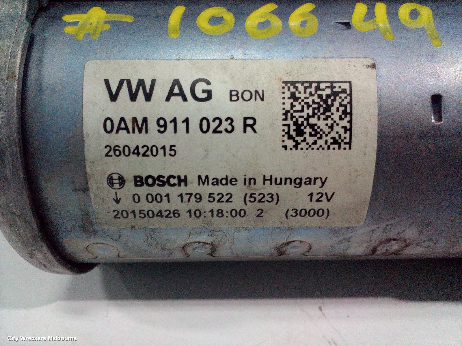 AUDI A3 STARTER, PETROL, 1.4/1.8, BOSCH, 8V, 05/2013 - 10/2020