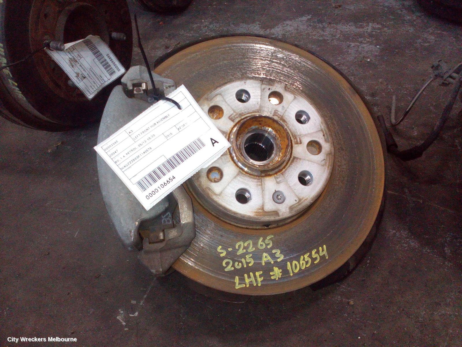 AUDI A3 LEFT FRONT HUB ASSEMBLY, 8V, 1.4, PETROL, 05/2013 - 10/2020