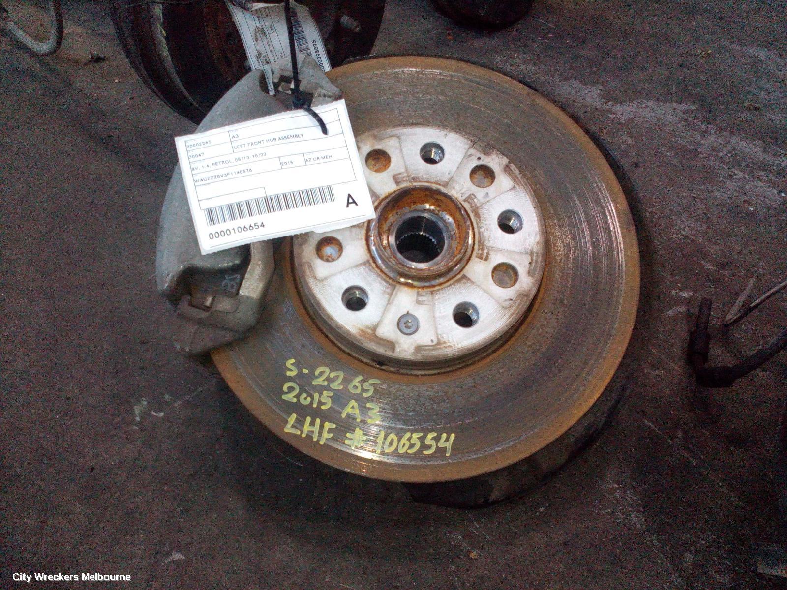 AUDI A3 LEFT FRONT HUB ASSEMBLY, 8V, 1.4, PETROL, 05/2013 - 10/2020