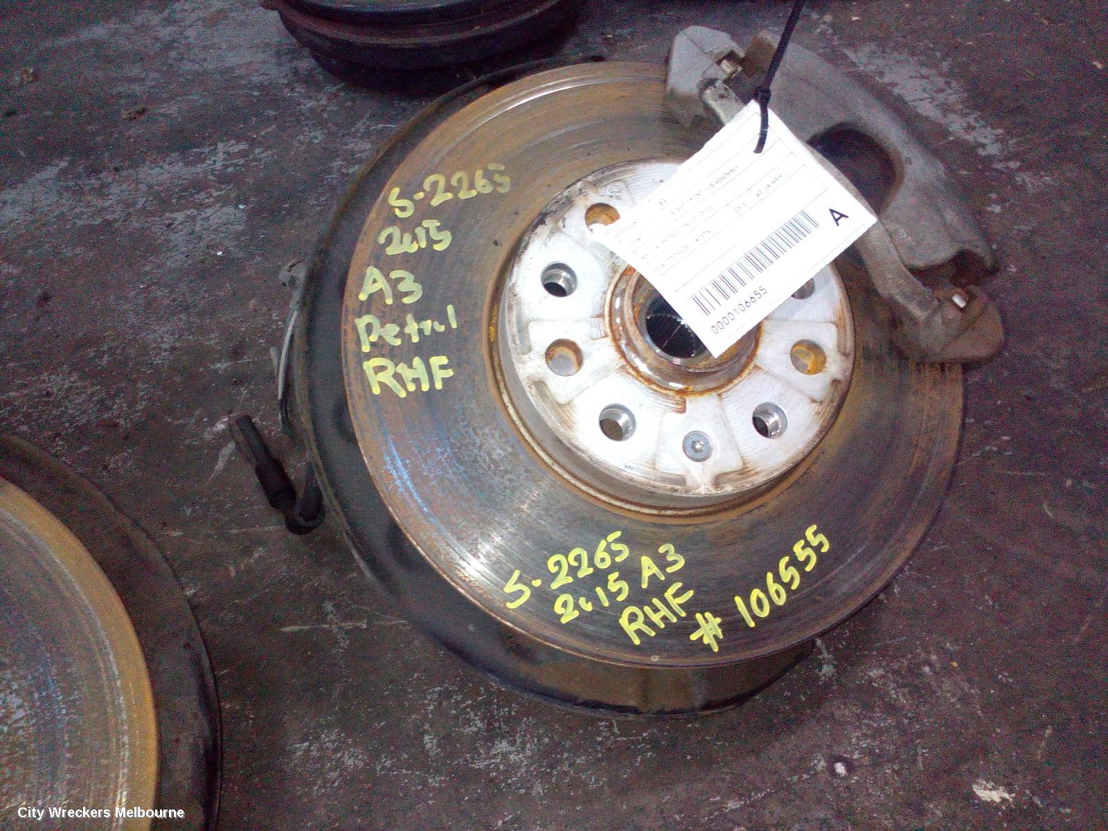 AUDI A3 RIGHT FRONT HUB ASSEMBLY, 8V, 1.4, PETROL, 05/2013 - 10/2020