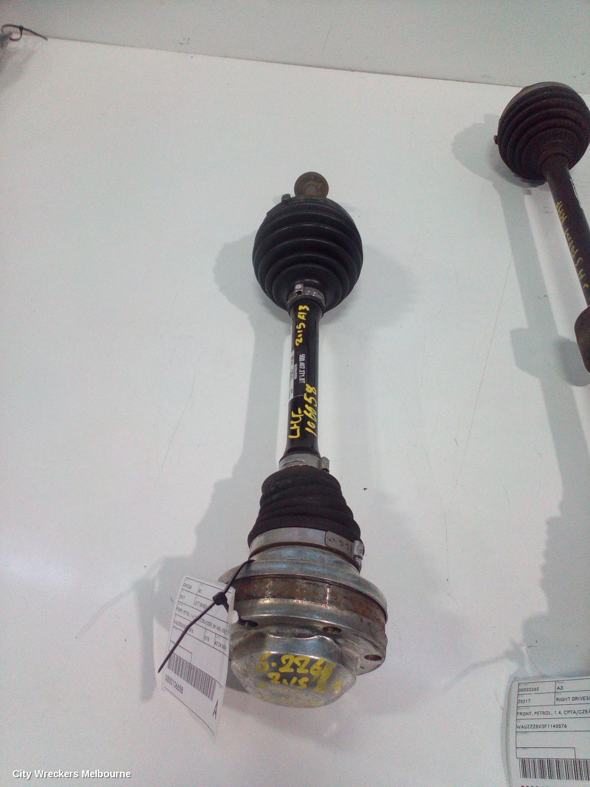 AUDI A3 LEFT DRIVESHAFT, FRONT, PETROL, 1.4, CPTA/CZEA CODE, 8V (A3), 05/2013 - 10/2020
