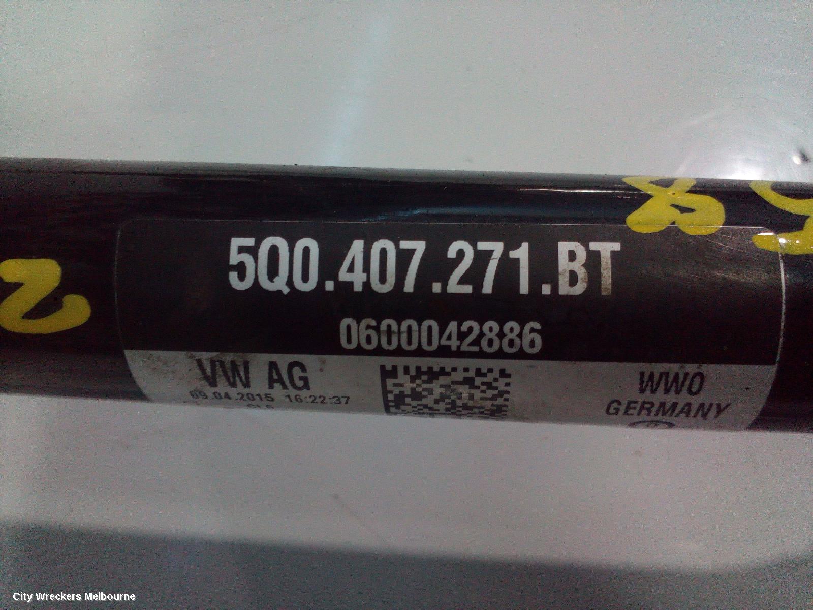 AUDI A3 LEFT DRIVESHAFT, FRONT, PETROL, 1.4, CPTA/CZEA CODE, 8V (A3), 05/2013 - 10/2020