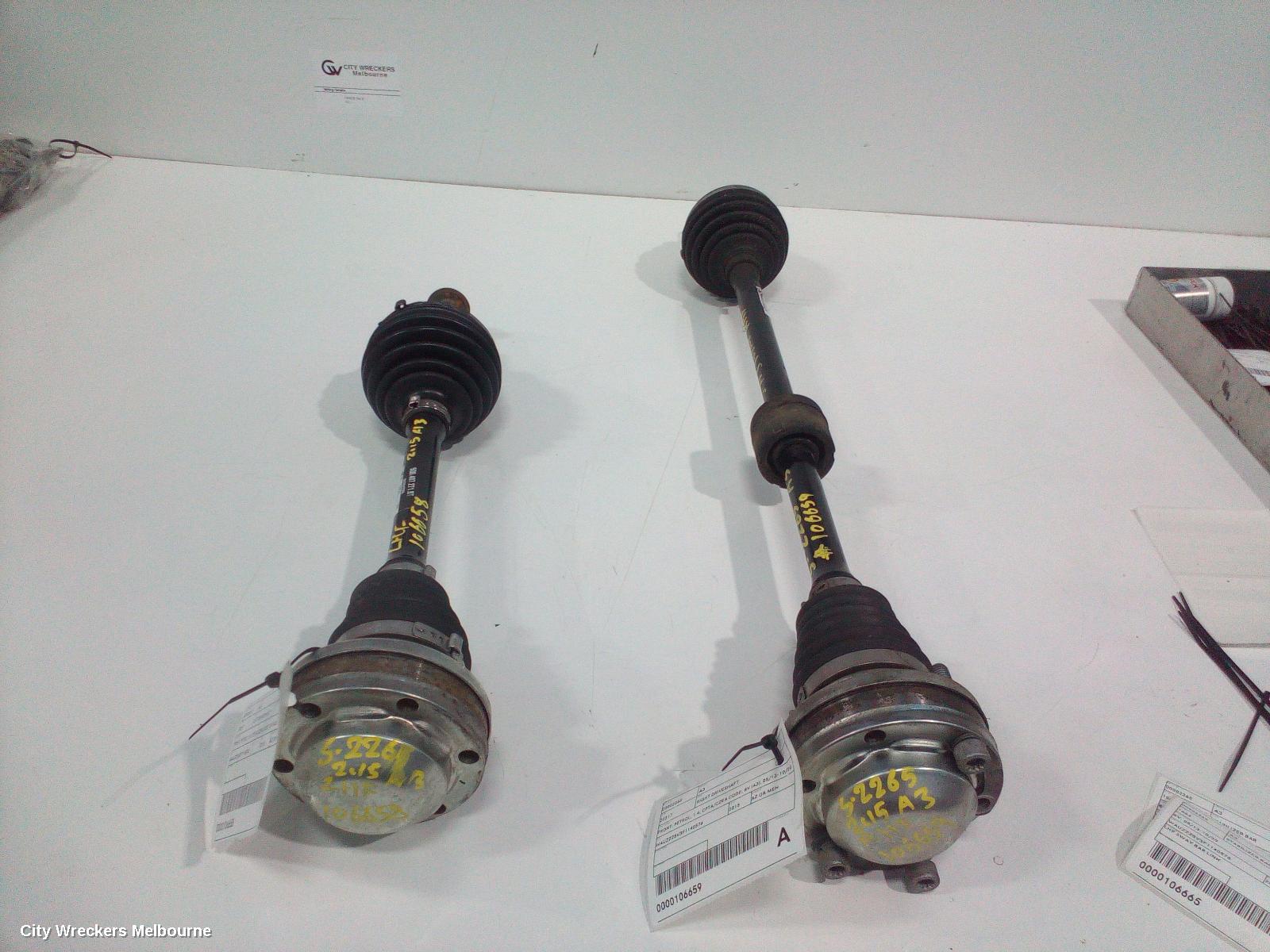AUDI A3 RIGHT DRIVESHAFT, FRONT, PETROL, 1.4, CPTA/CZEA CODE, 8V (A3), 05/2013 - 10/2020