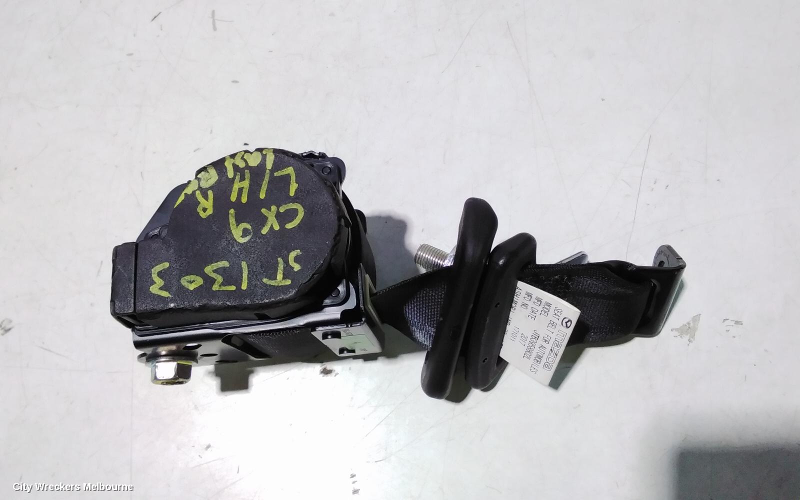 MAZDA CX9 SEATBELT/STALK, LH REAR 3RD ROW, SEAT BELT ONLY (NO STALK), TC, 07/2016 ONWARDS