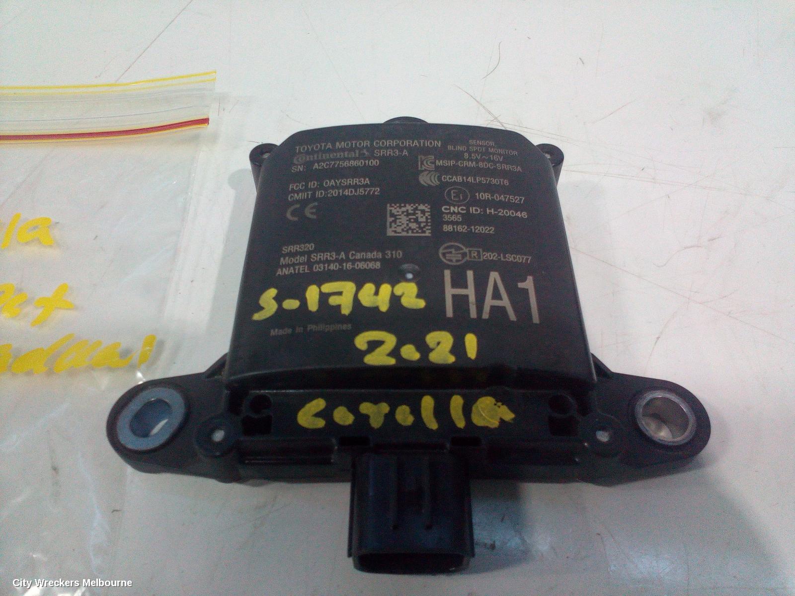 TOYOTA COROLLA, E210, 07/2018 ONWARDS, LHR BLIND SPOT MONITOR SENSOR MODULE  A2C7756860100: 106690