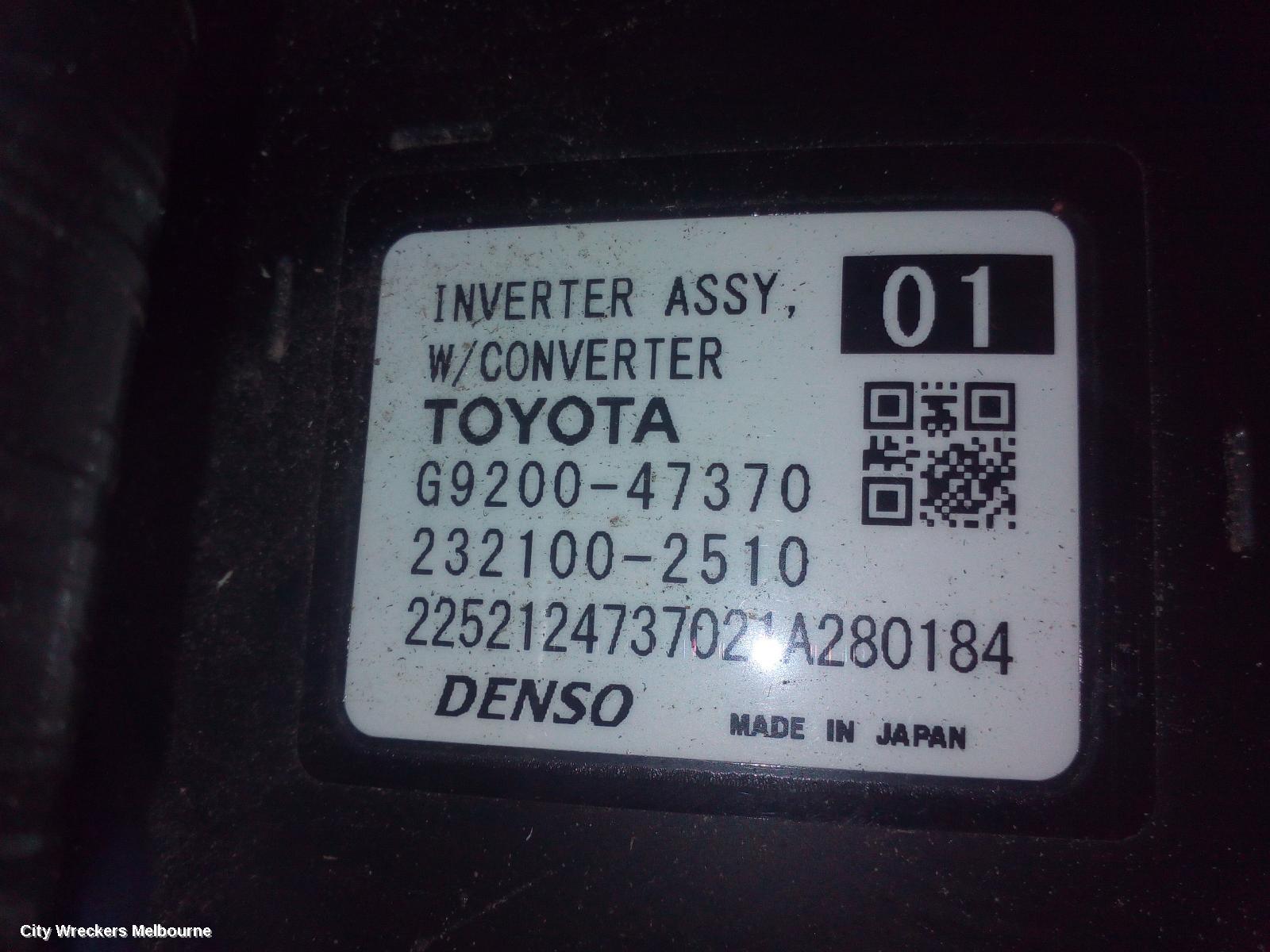 TOYOTA COROLLA INVERTER, MHEV INVERTER, ZWE211R, 07/2018 ONWARDS