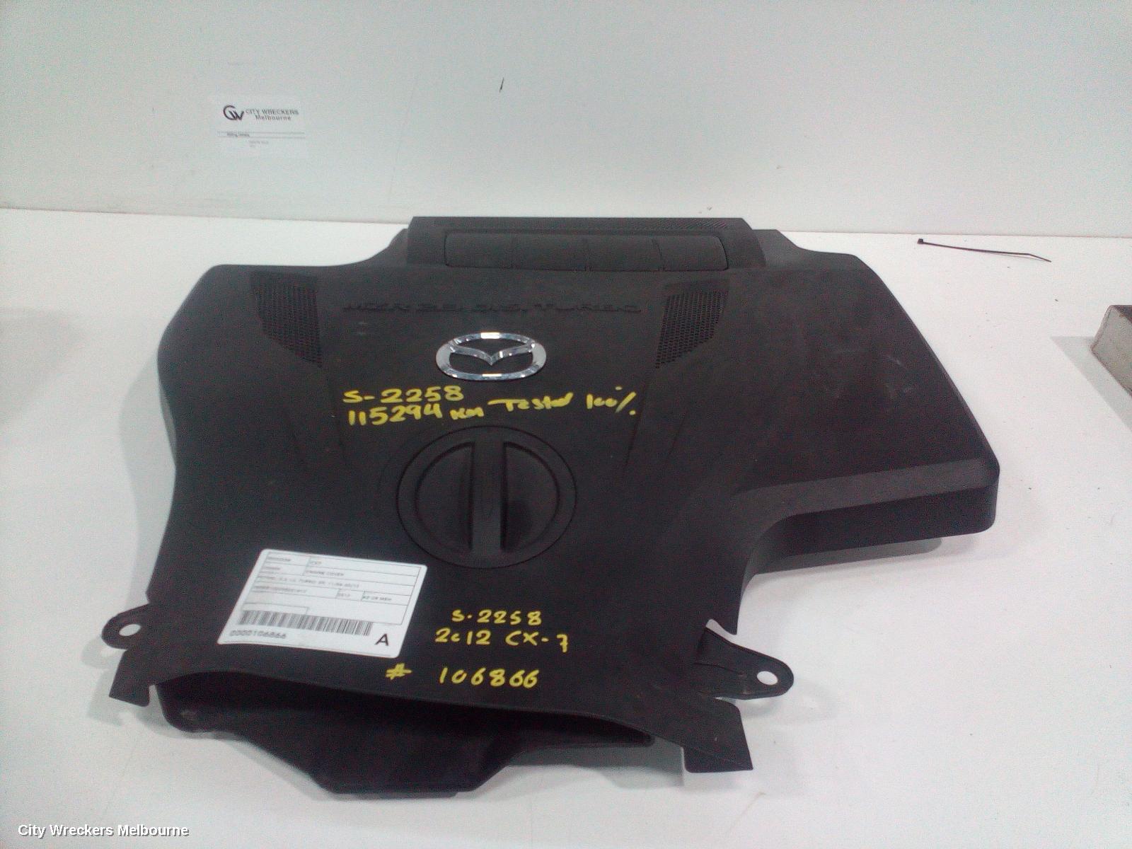 MAZDA CX7 ENGINE COVER, PETROL, 2.3, L3, TURBO, ER, 11/2006 - 02/2012