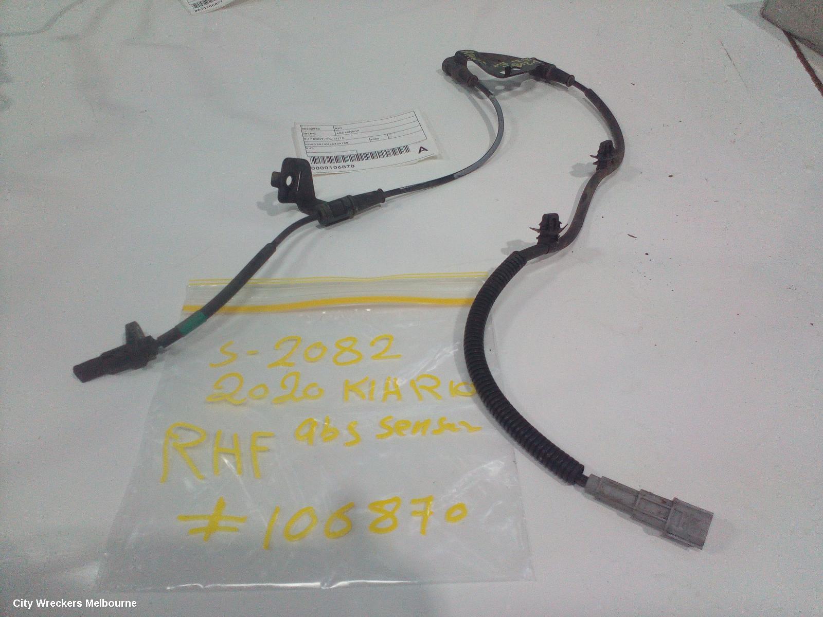 KIA RIO ABS SENSOR, RH FRONT, YB, 12/2016 ONWARDS
