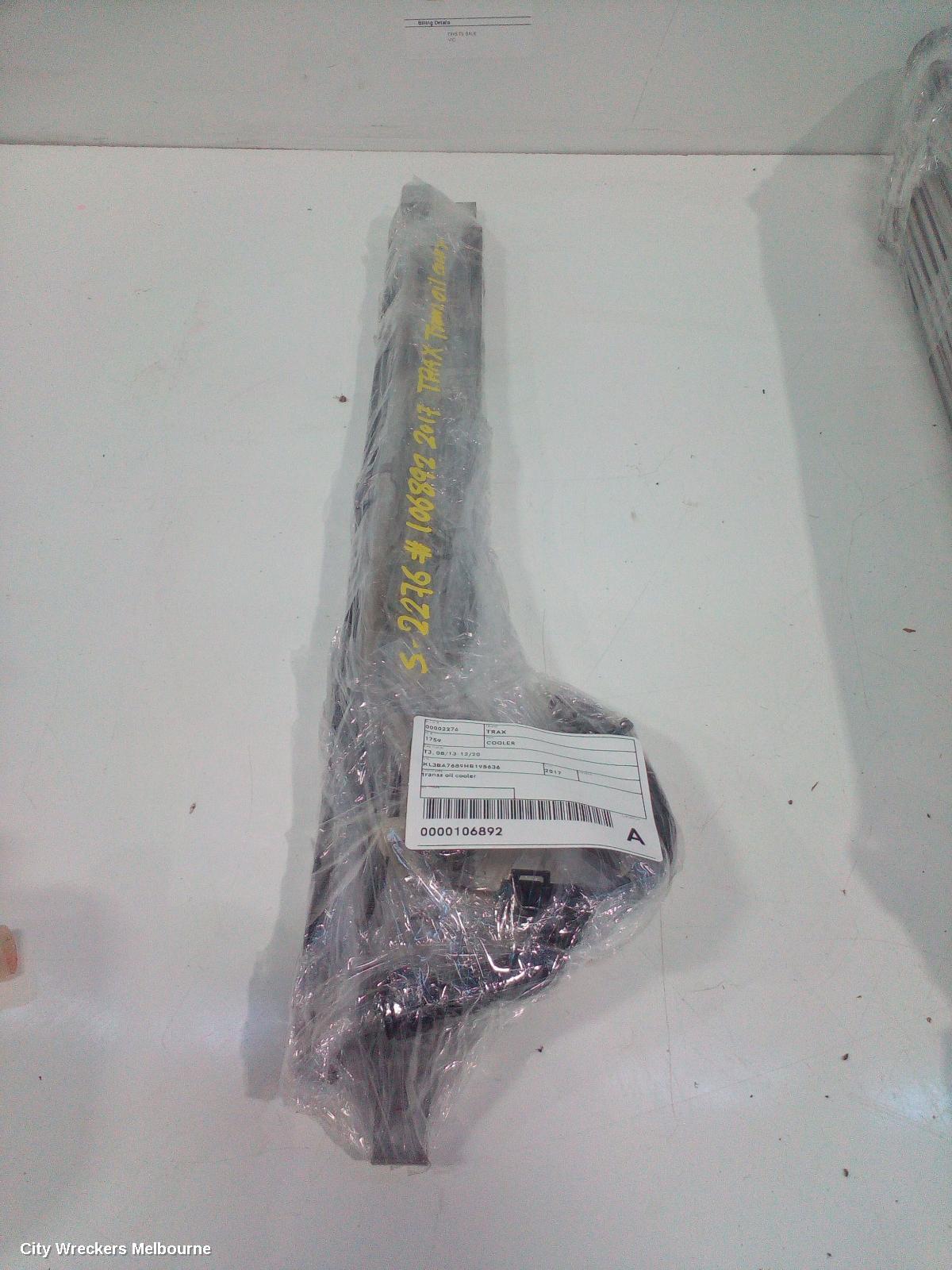 HOLDEN TRAX COOLER, TJ, 08/2013 - 12/2020