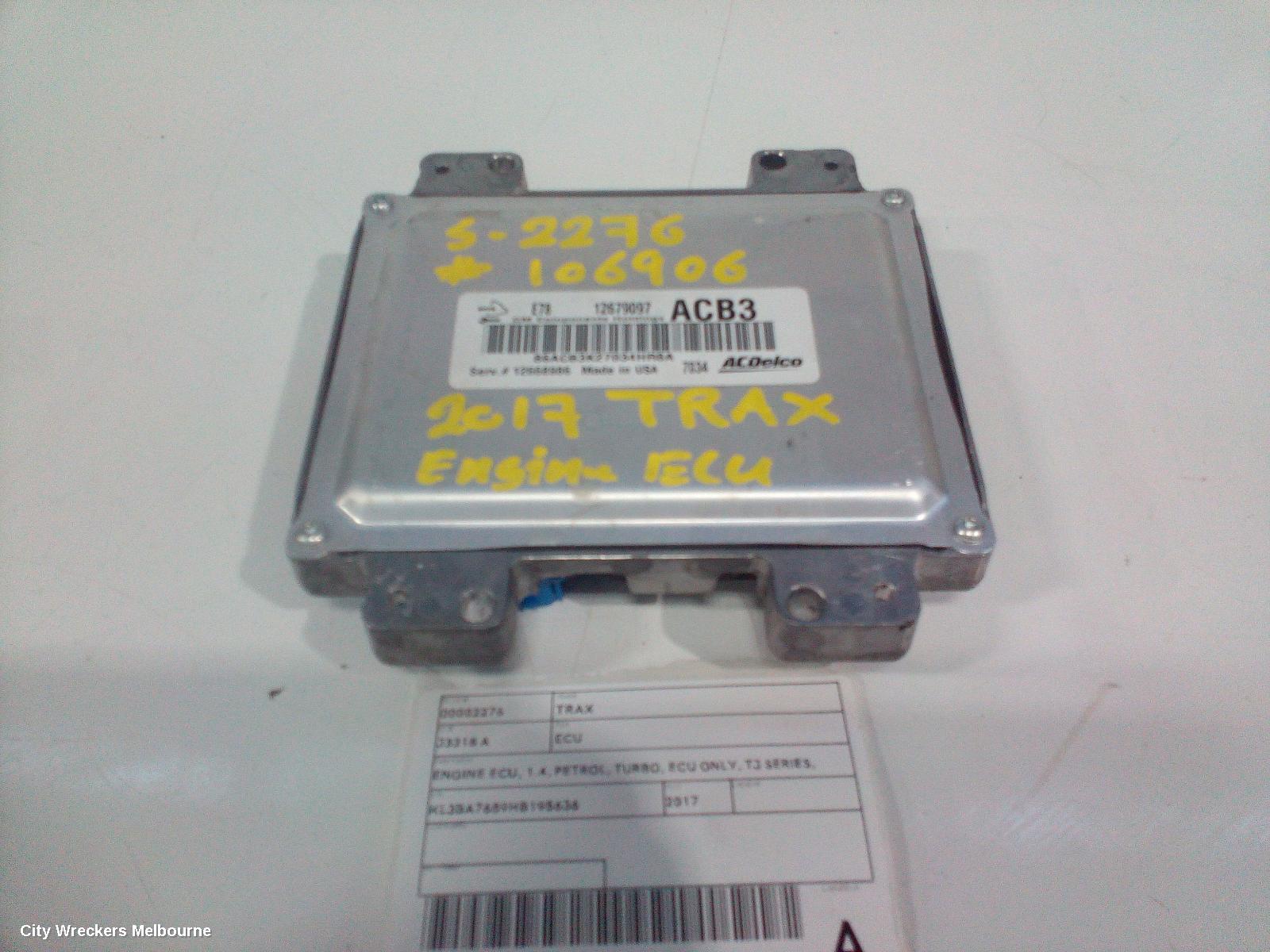 HOLDEN TRAX ECU, ENGINE ECU, 1.4, PETROL, TURBO, ECU ONLY, TJ SERIES, 08/2014 - 12/2020