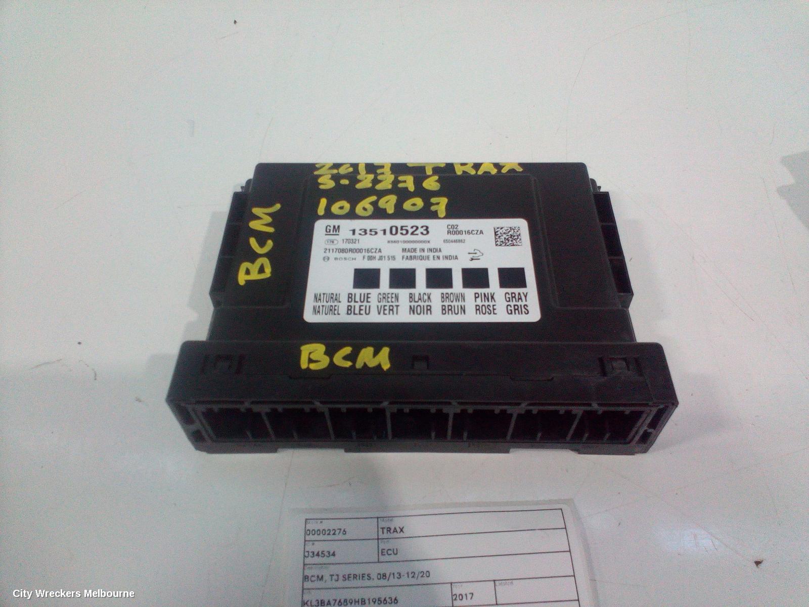 HOLDEN TRAX ECU, BCM, TJ SERIES, 08/2013 - 12/2020