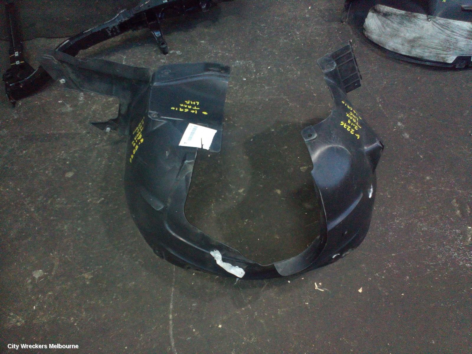HOLDEN TRAX LEFT GUARD LINER, FRONT, TJ SERIES, 10/2016 - 12/2020