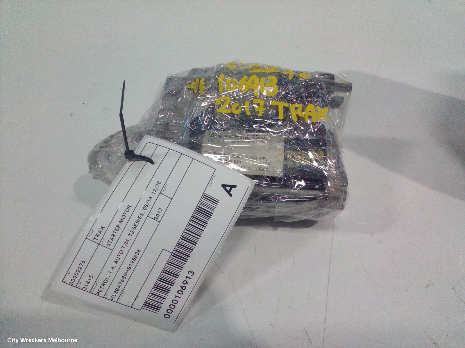 HOLDEN TRAX STARTER, PETROL, 1.4, AUTO T/M, TJ SERIES, 08/2014 - 12/2020