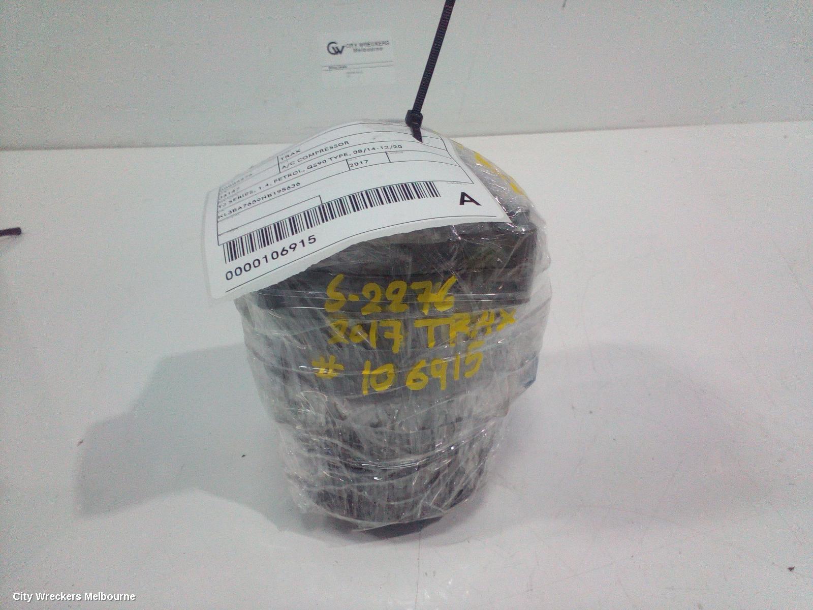HOLDEN TRAX A/C COMPRESSOR, TJ SERIES, 1.4, PETROL, QS90 TYPE, 08/2014 - 12/2020