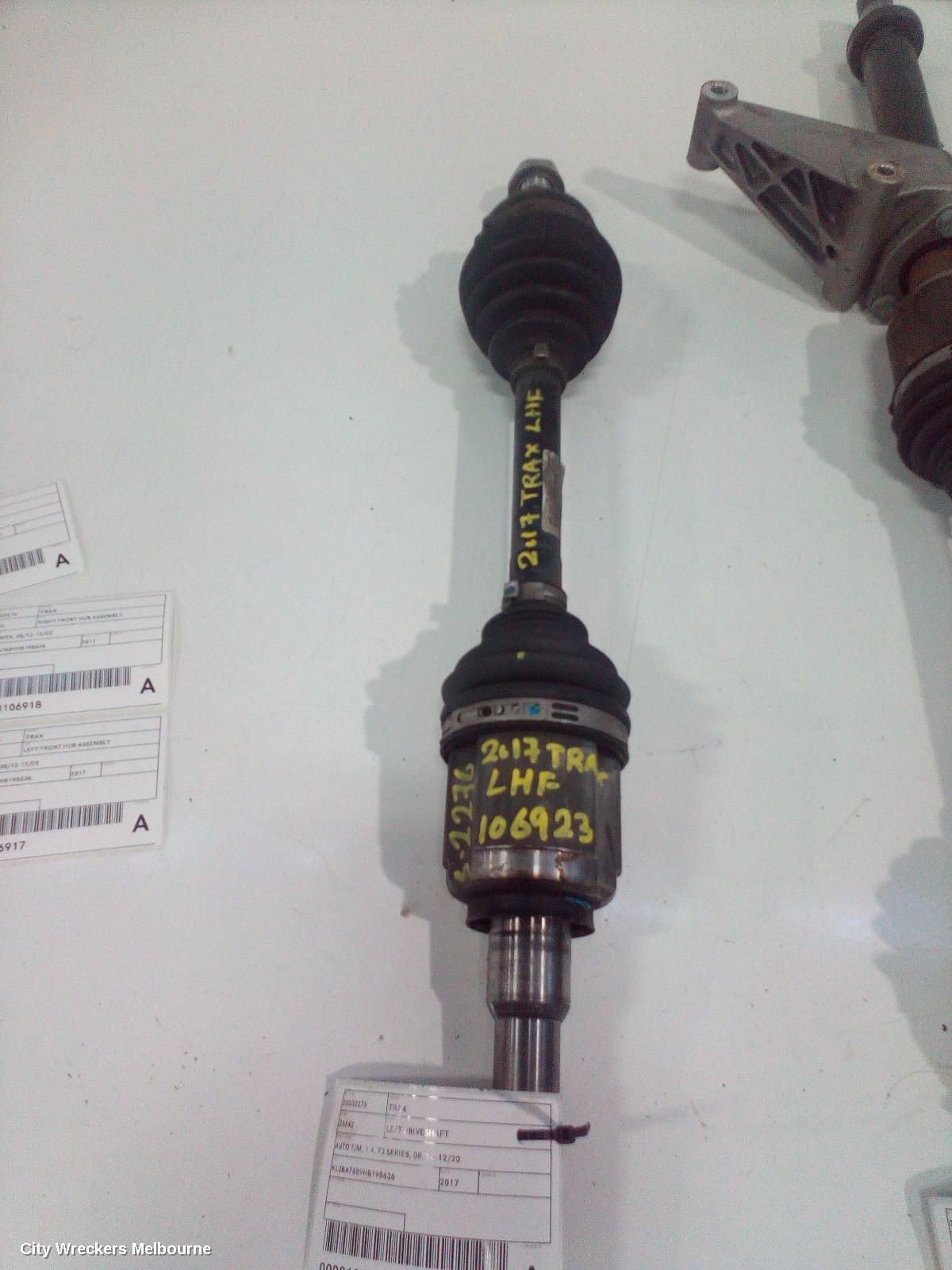 HOLDEN TRAX LEFT DRIVESHAFT, AUTO T/M, 1.4, TJ SERIES, 08/2014 - 12/2020