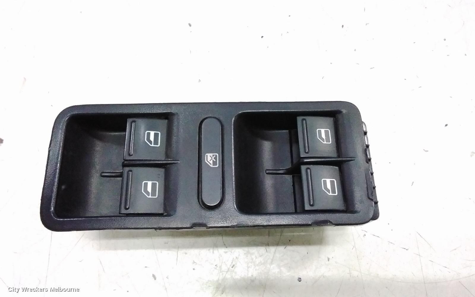 VOLKSWAGEN POLO PWR DR WIND SWITCH, RH FRONT (MASTER SWITCH), 10 PIN TYPE, GREY BACKING, 6R, 05/2010 - 05/2014