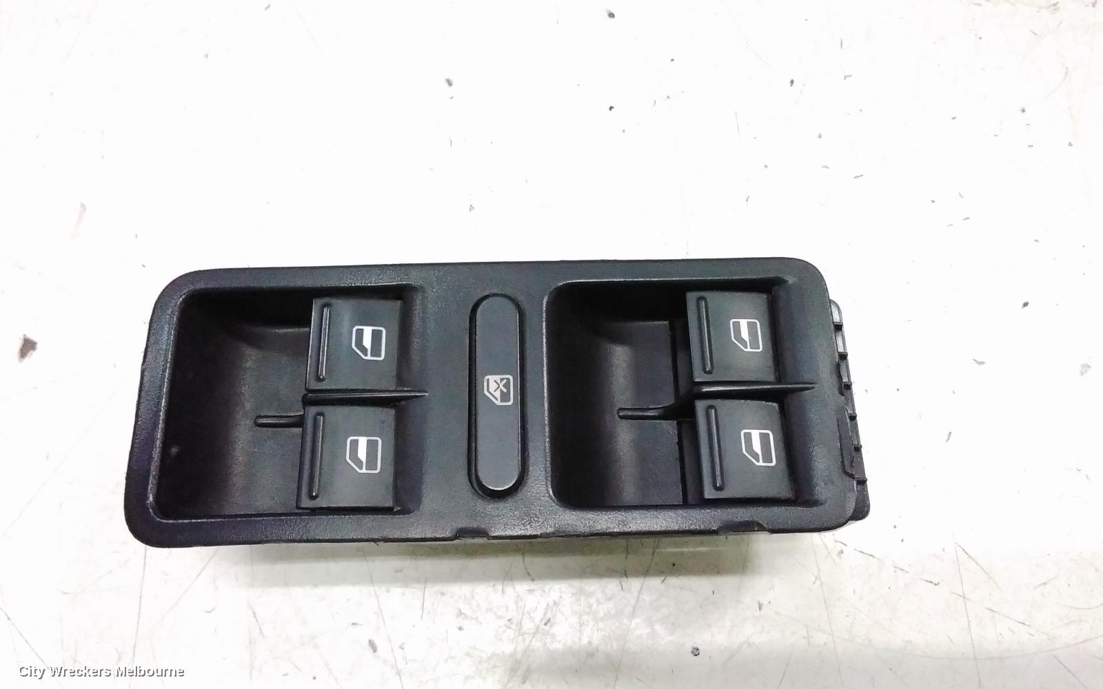 VOLKSWAGEN POLO PWR DR WIND SWITCH, RH FRONT (MASTER SWITCH), 10 PIN TYPE, GREY BACKING, 6R, 05/2010 - 05/2014