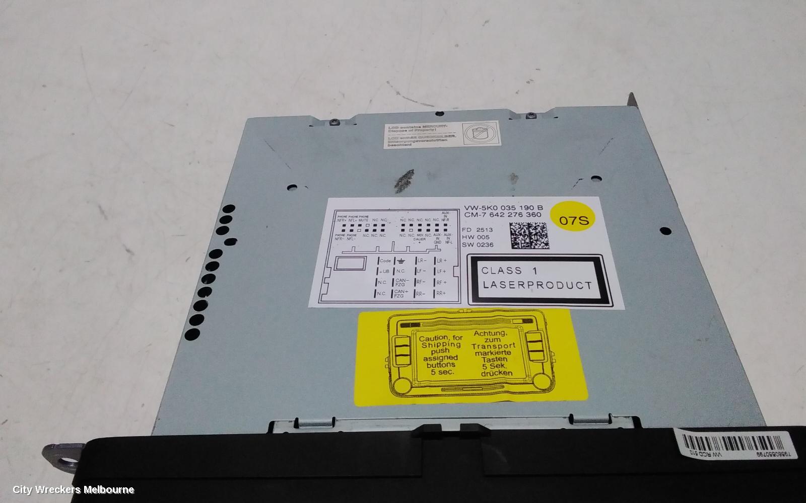 VOLKSWAGEN POLO RADIO/CD/DVD/SAT/TV, DISPLAY UNIT, 5.0IN COMPOSITION COLOUR, NON SAT NAV TYPE, 6R, 05/2010 - 09/2017