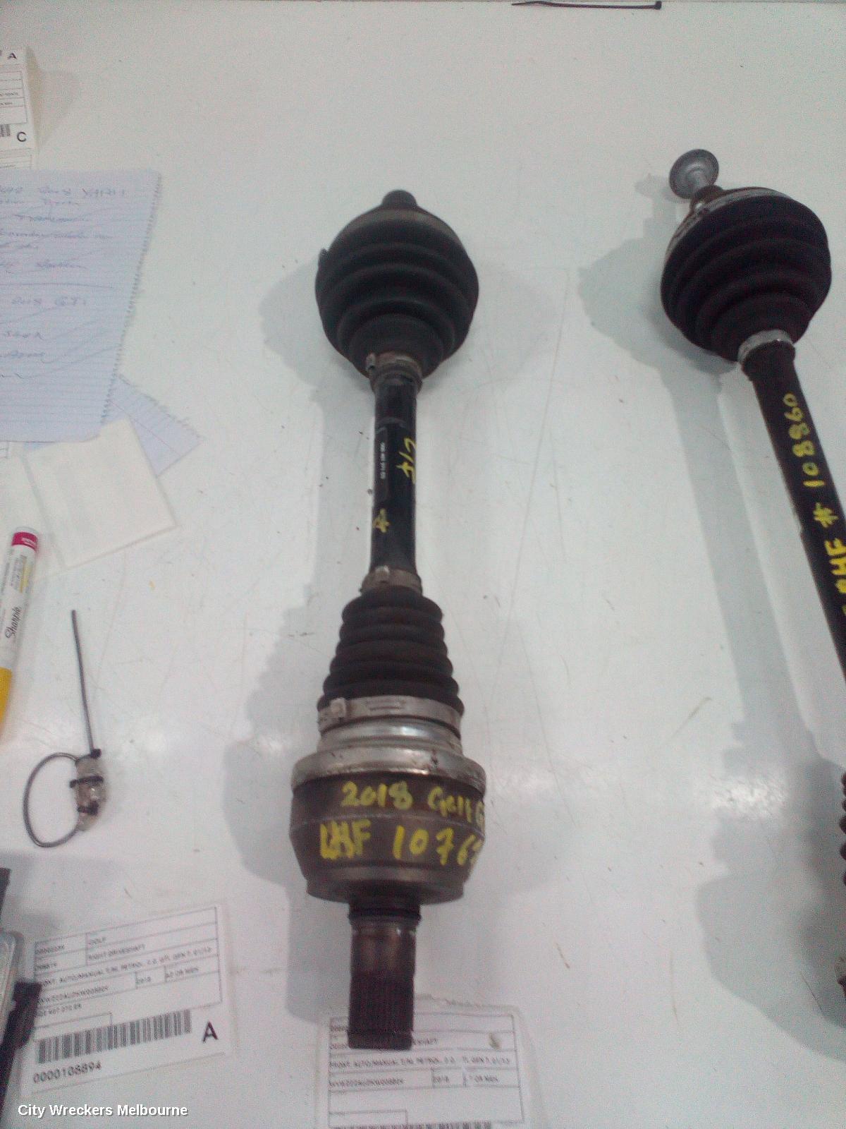 VOLKSWAGEN GOLF LEFT DRIVESHAFT, FRONT, AUTO/MANUAL T/M, PETROL, 2.0, GTI, GEN 7, 01/2013 - 08/2020