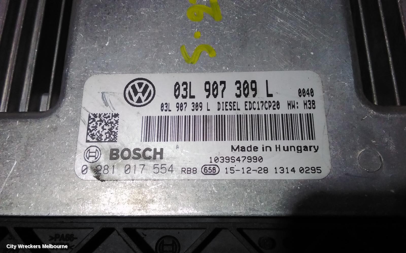 VOLKSWAGEN TRANSPORTER ECU, ENGINE ECU, 2.0, DIESEL, P/N 03L907309L, SEC SET (ECU/IMM/READER/KEY), T6, 07/2015 ONWARDS