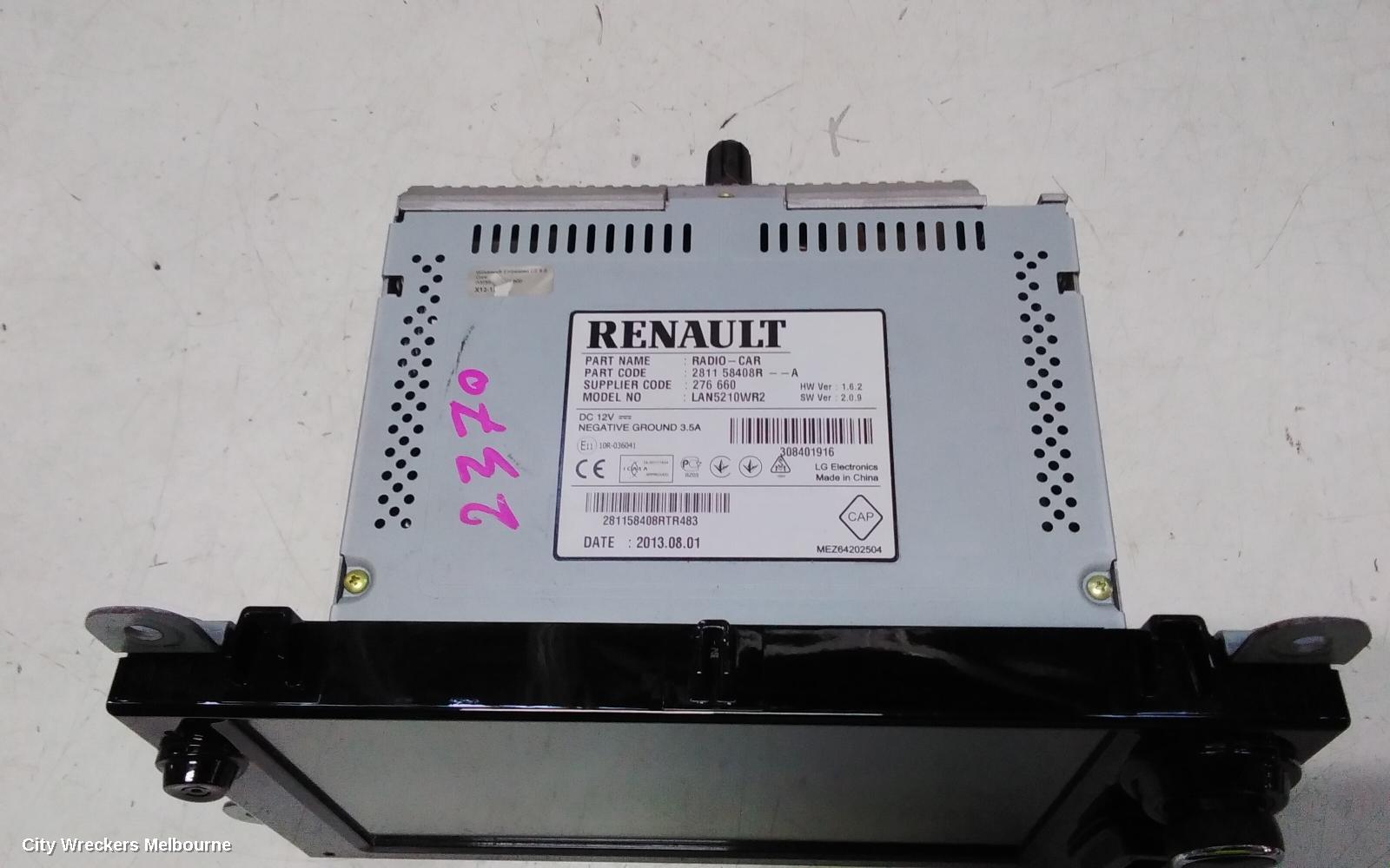 RENAULT CLIO RADIO/CD/DVD/SAT/TV, MEDIA NAV (NAV0G1), X98, 09/2013 - 10/2019