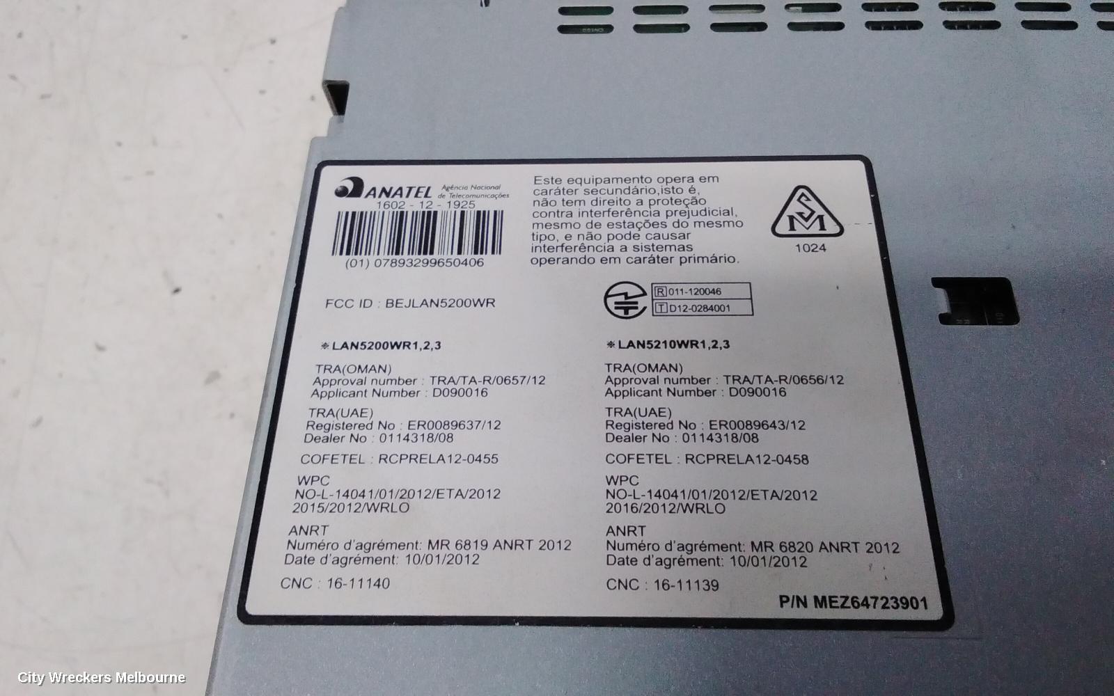 RENAULT CLIO RADIO/CD/DVD/SAT/TV, MEDIA NAV (NAV0G1), X98, 09/2013 - 10/2019