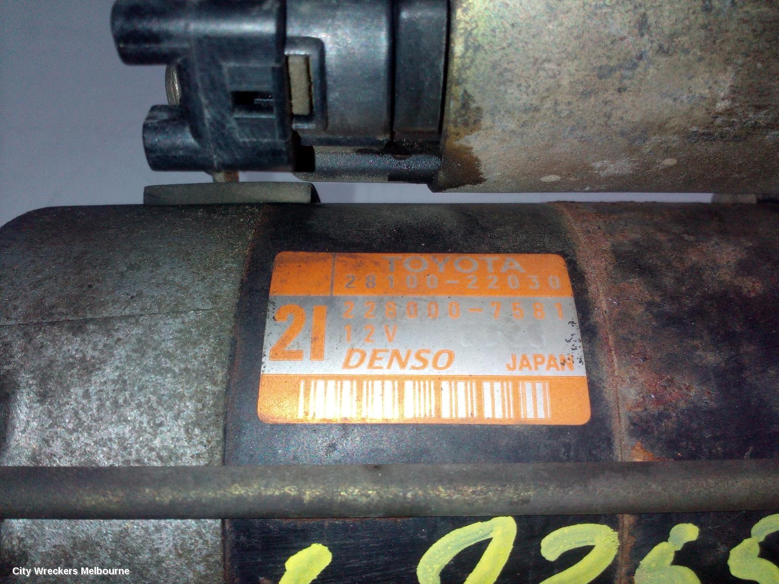 TOYOTA COROLLA STARTER, PETROL, 1.8, 1ZZ-FE, P/N 28100-22030, VIN JTD (0.8KW), JAPAN BUILT, ZZE122, 12/2001 - 04/2007