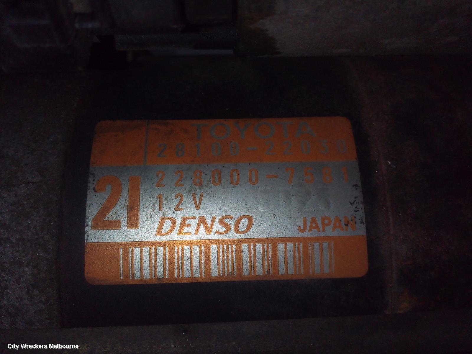 TOYOTA COROLLA STARTER, PETROL, 1.8, 1ZZ-FE, P/N 28100-22030, VIN JTD (0.8KW), JAPAN BUILT, ZZE122, 12/2001 - 04/2007