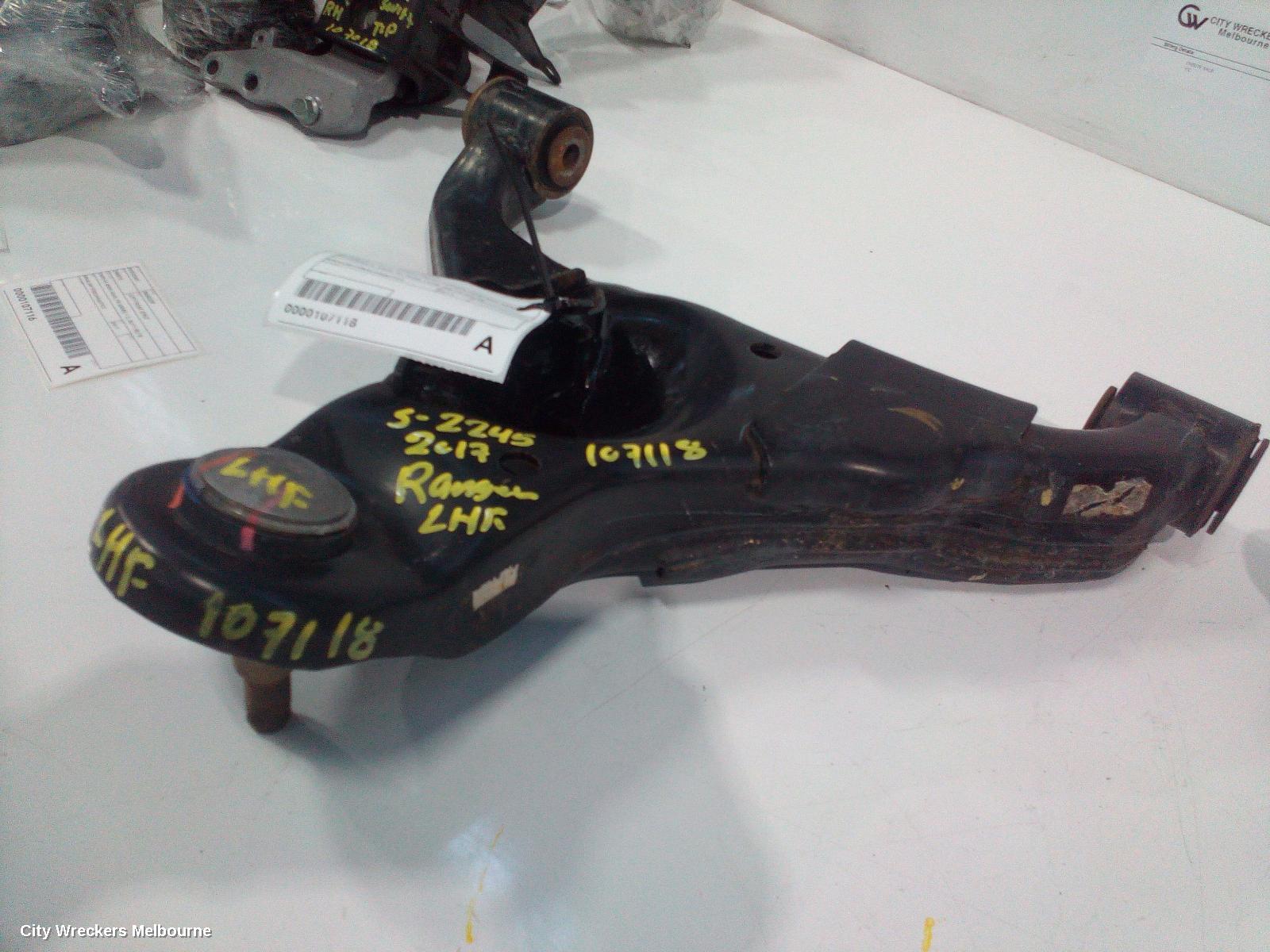 FORD RANGER LEFT FRONT LOWER CONTROL ARM, PX SERIES 2, 2WD, HI-RIDE TYPE, 06/2015 - 06/2018