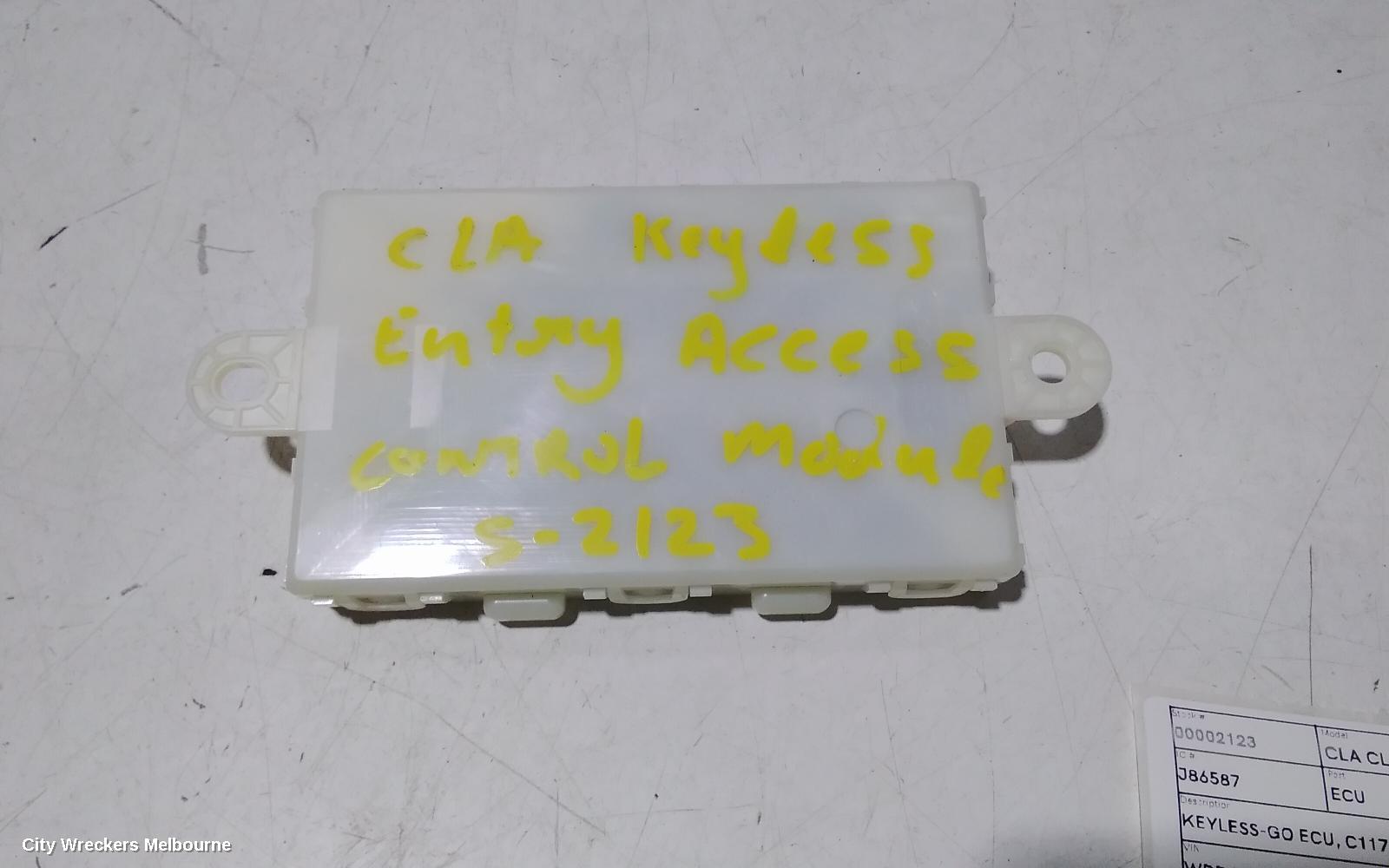MERCEDES CLA CLASS ECU, KEYLESS-GO ECU, C117/X117, 12/2013 - 01/2019