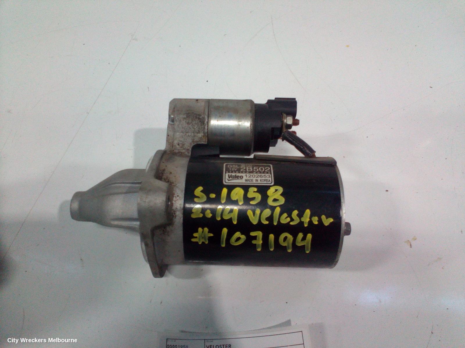 HYUNDAI VELOSTER STARTER, 1.6, G4FJ, TURBO, AUTO/MANUAL T/M, 07/2012 - 02/2018