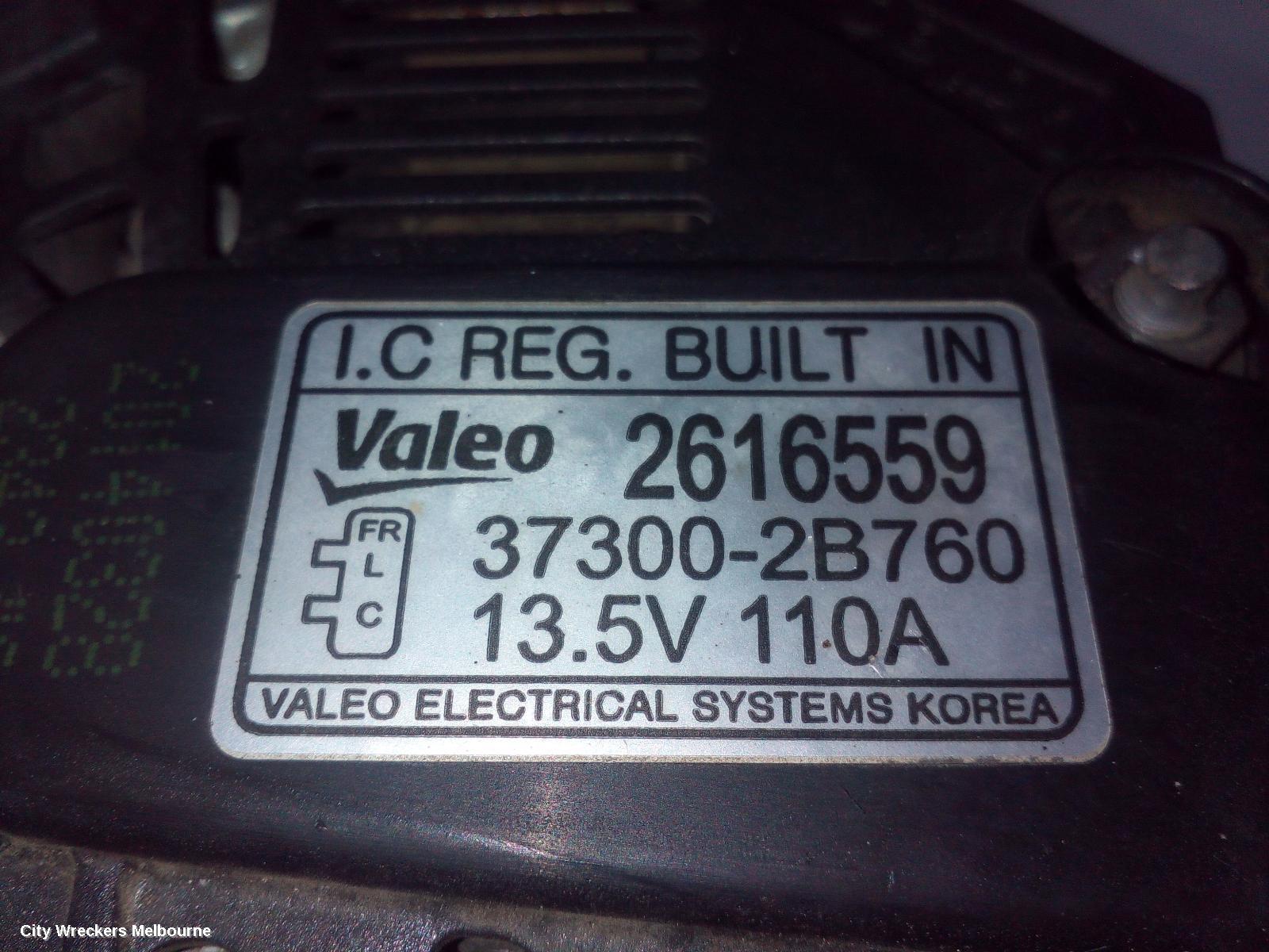 HYUNDAI VELOSTER ALTERNATOR, 1.6, G4FJ, TURBO, 07/2012 - 02/2018