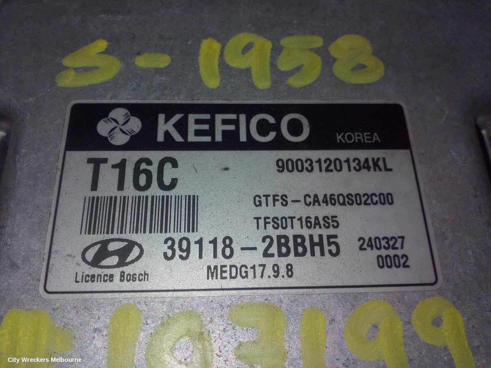 HYUNDAI VELOSTER ECU, ENGINE ECU, TURBO, AUTO T/M, P/N 391182BBH5, ECU ONLY, FS, 07/2012 - 09/2014